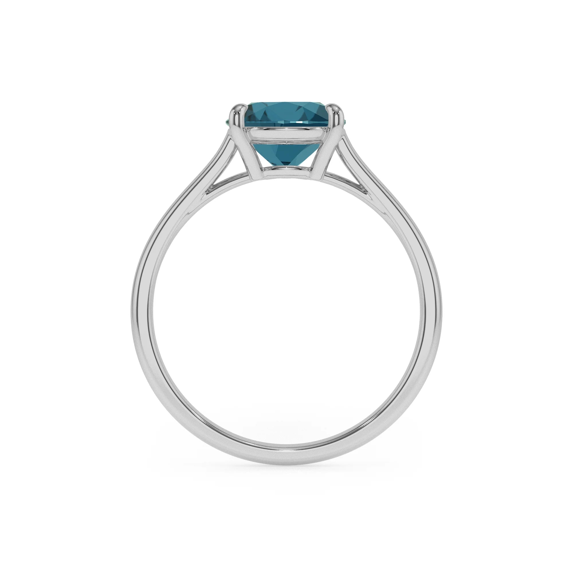 natural london-blue-topaz pear solitaire rings in platinum 
