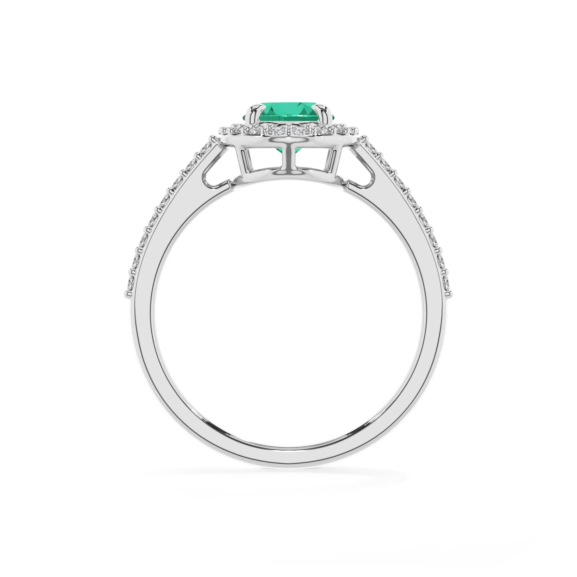 lab grown emerald oval solitaire rings in sterling silver 