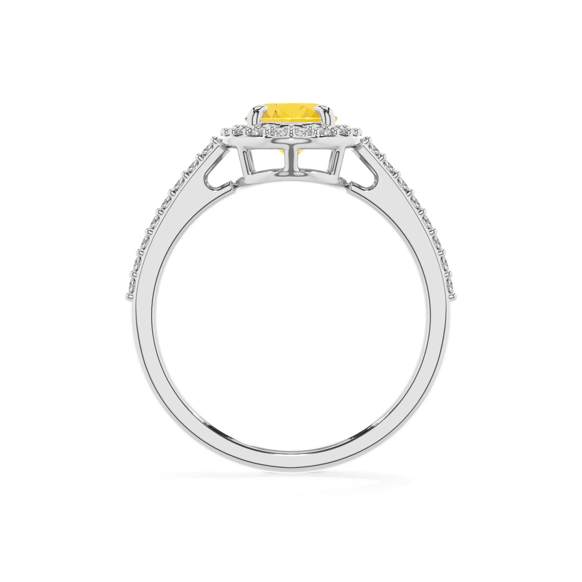 lab grown yellow-sapphire oval solitaire rings in sterling silver 