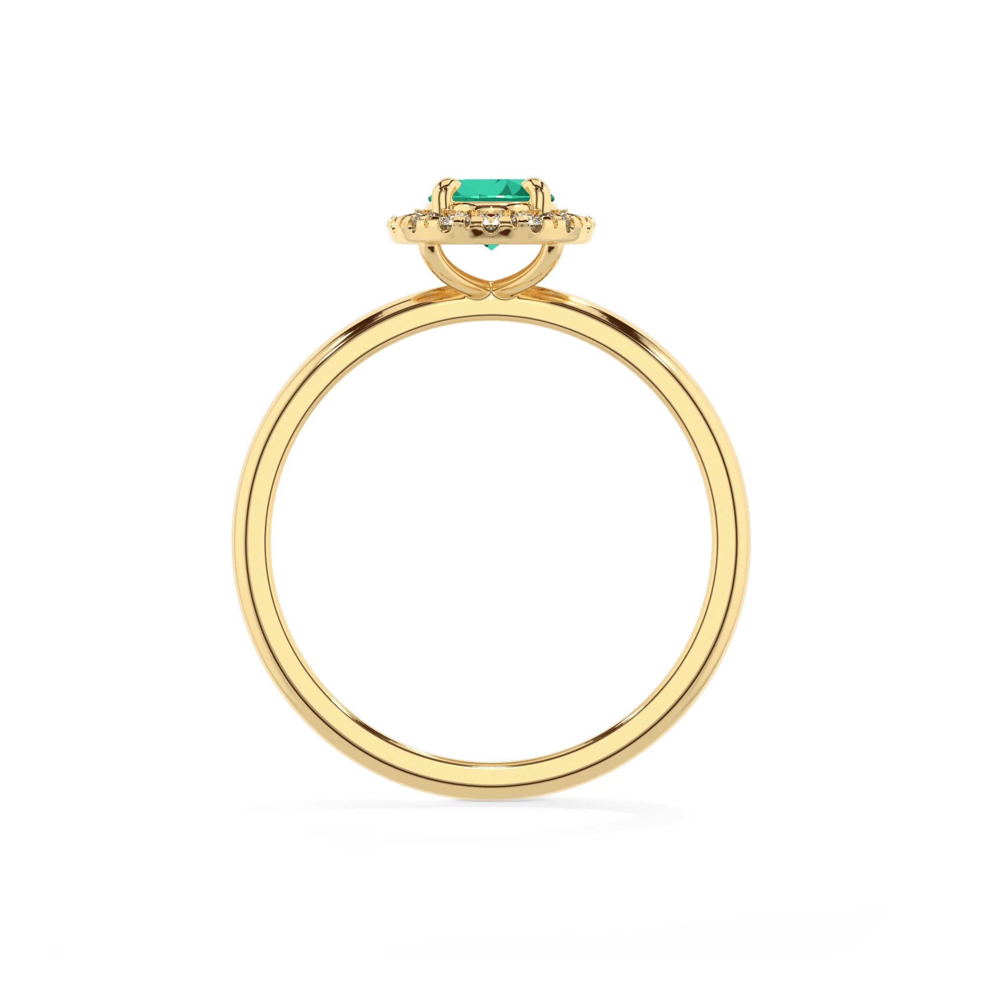 lab grown emerald oval solitaire rings in yellow gold 