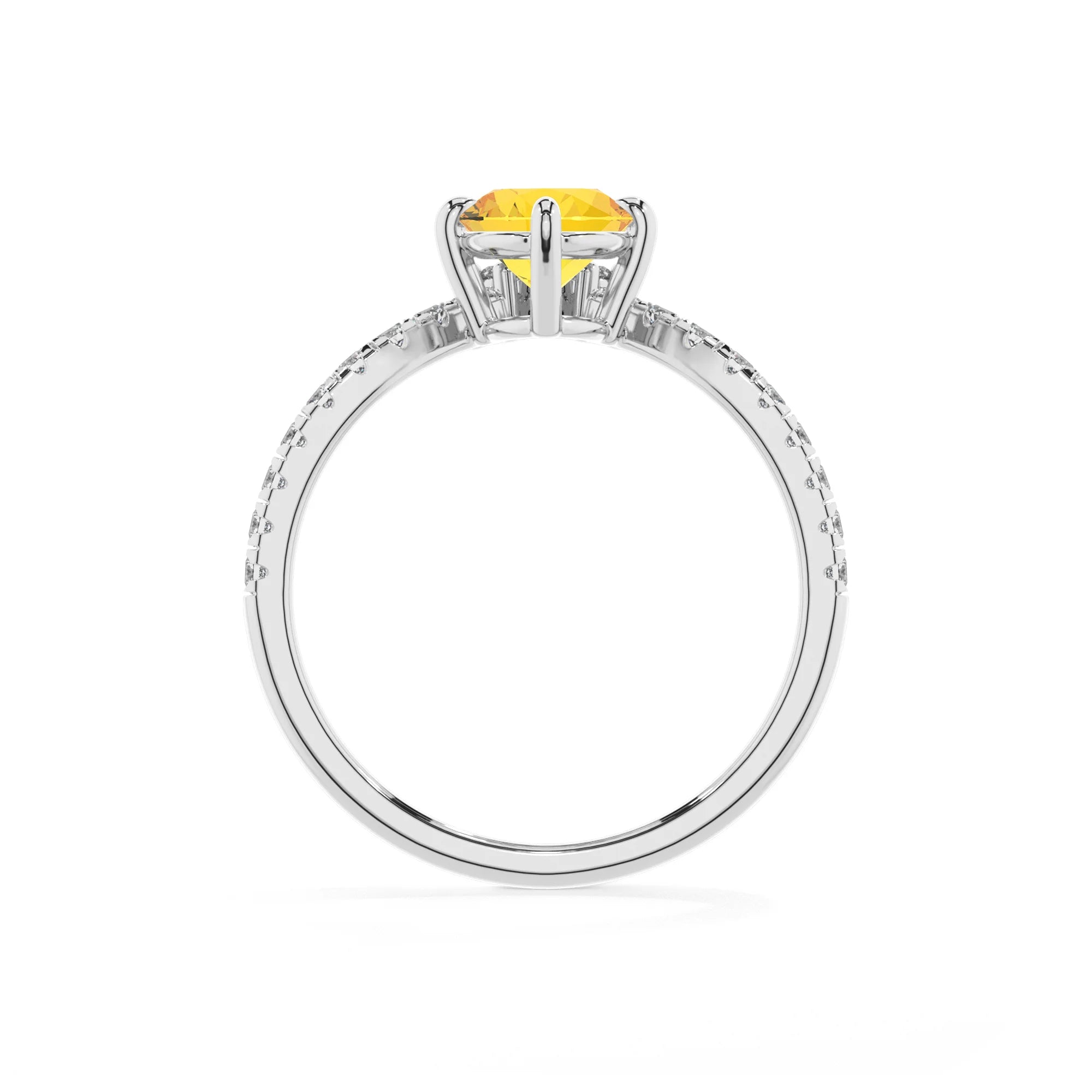 lab grown yellow-sapphire oval solitaire rings in sterling silver 