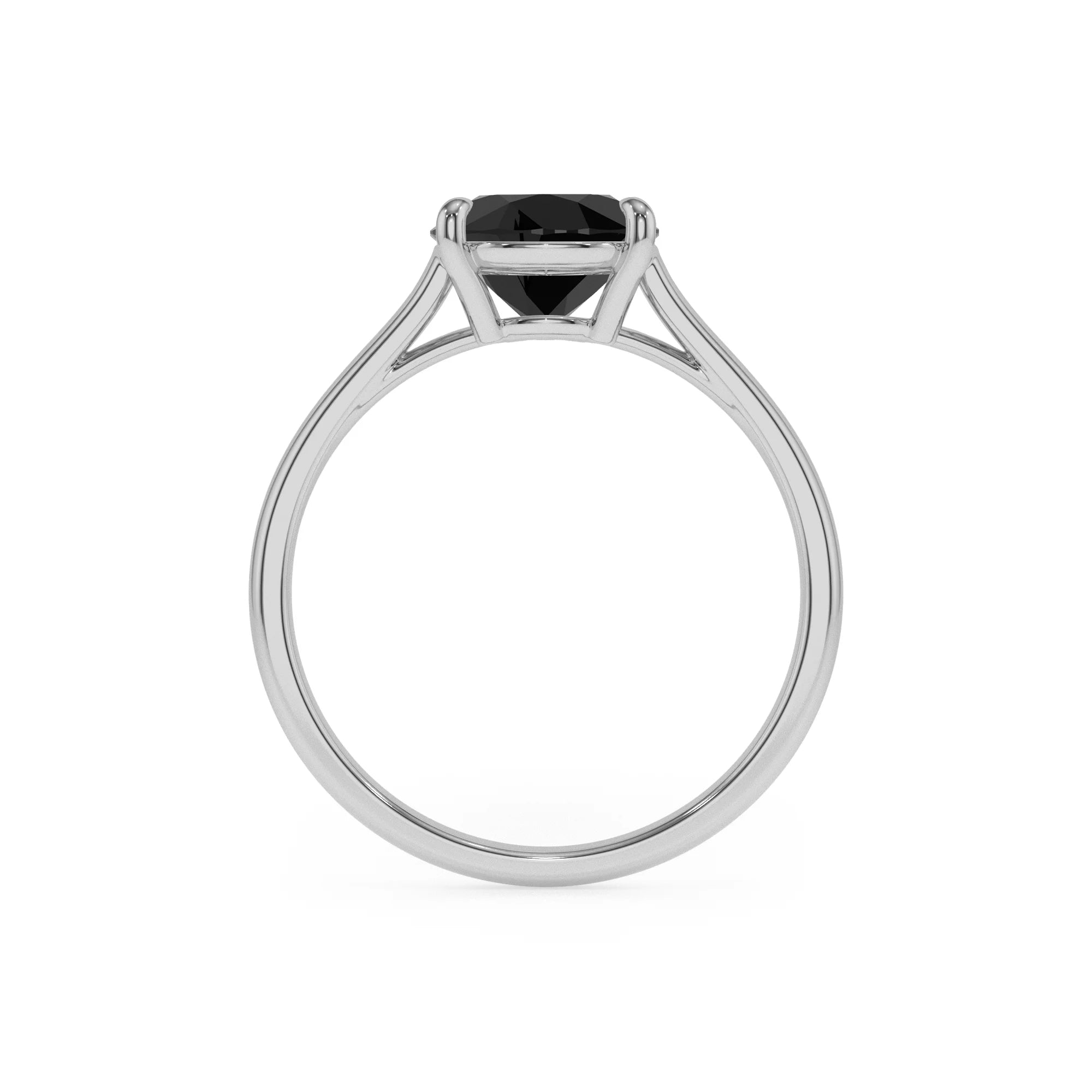 natural black-onyx pear solitaire rings in platinum 