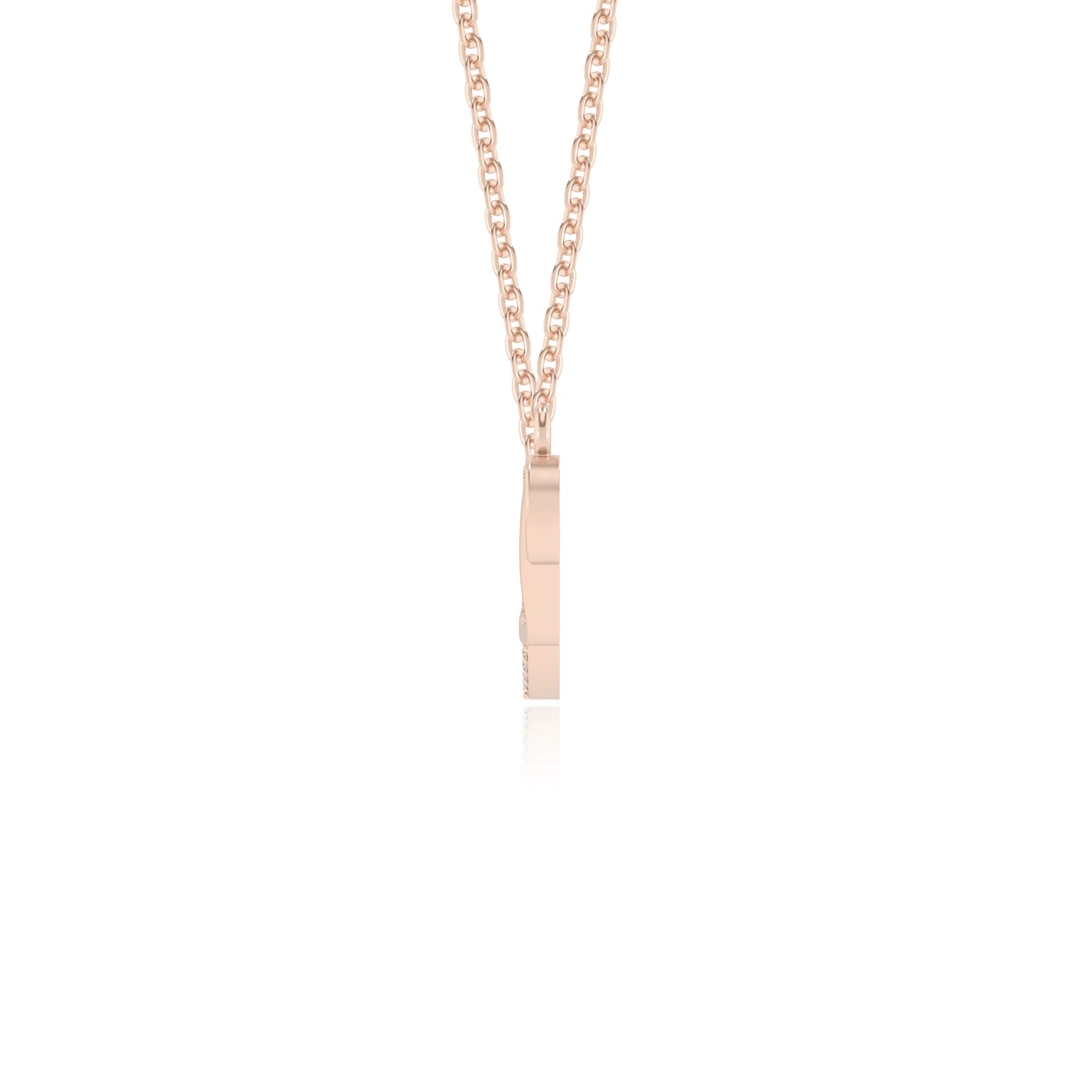 lab grown moissanite round infinity necklaces in rose gold 