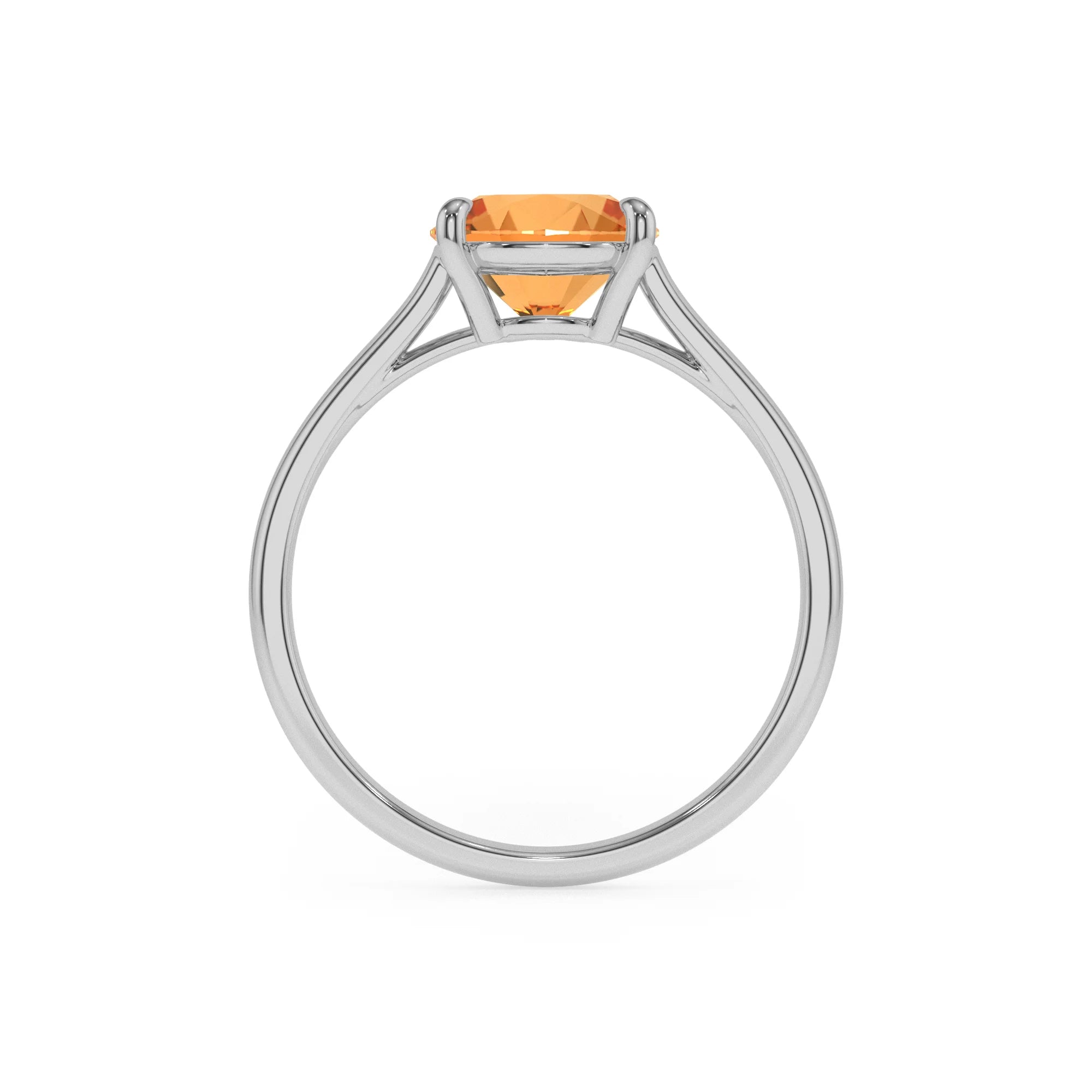 lab grown citrine pear solitaire rings in platinum 