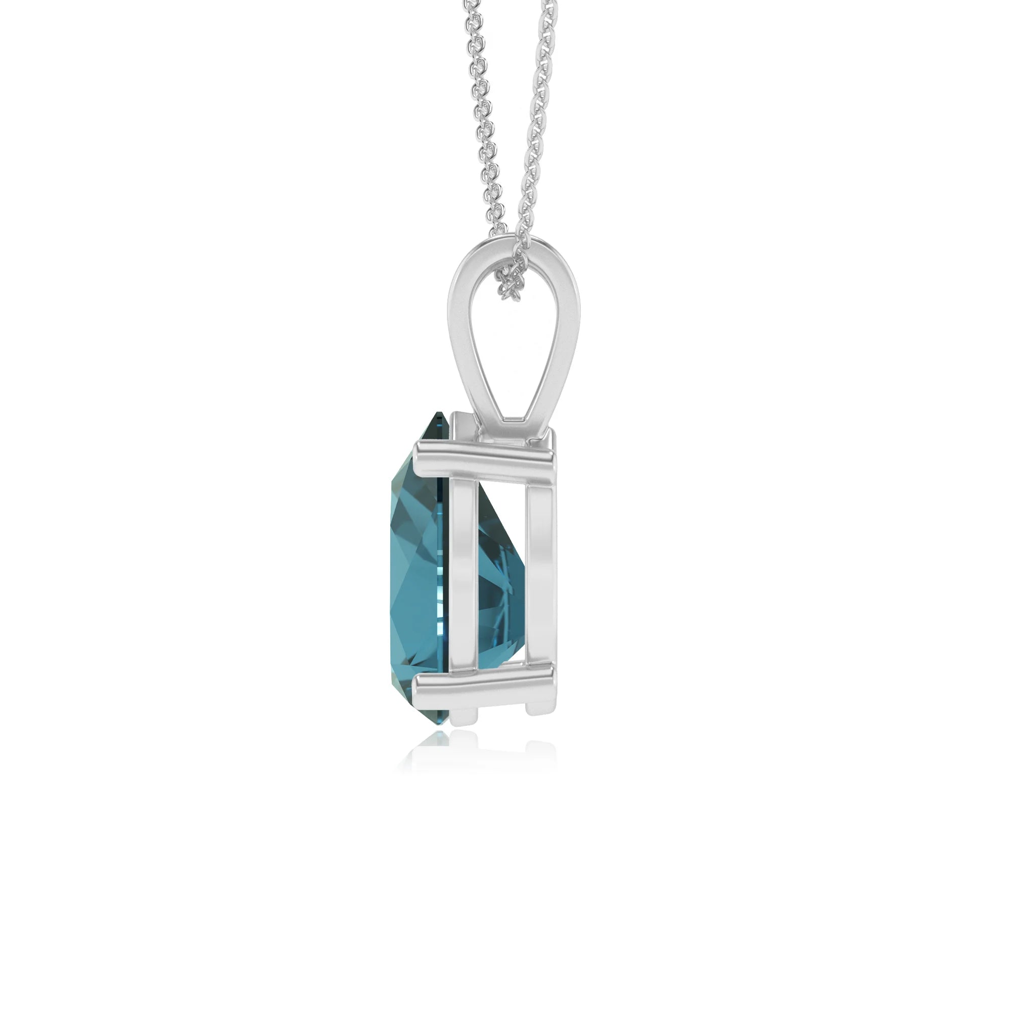 natural london-blue-topaz pear solitaire v-bale necklaces in platinum 