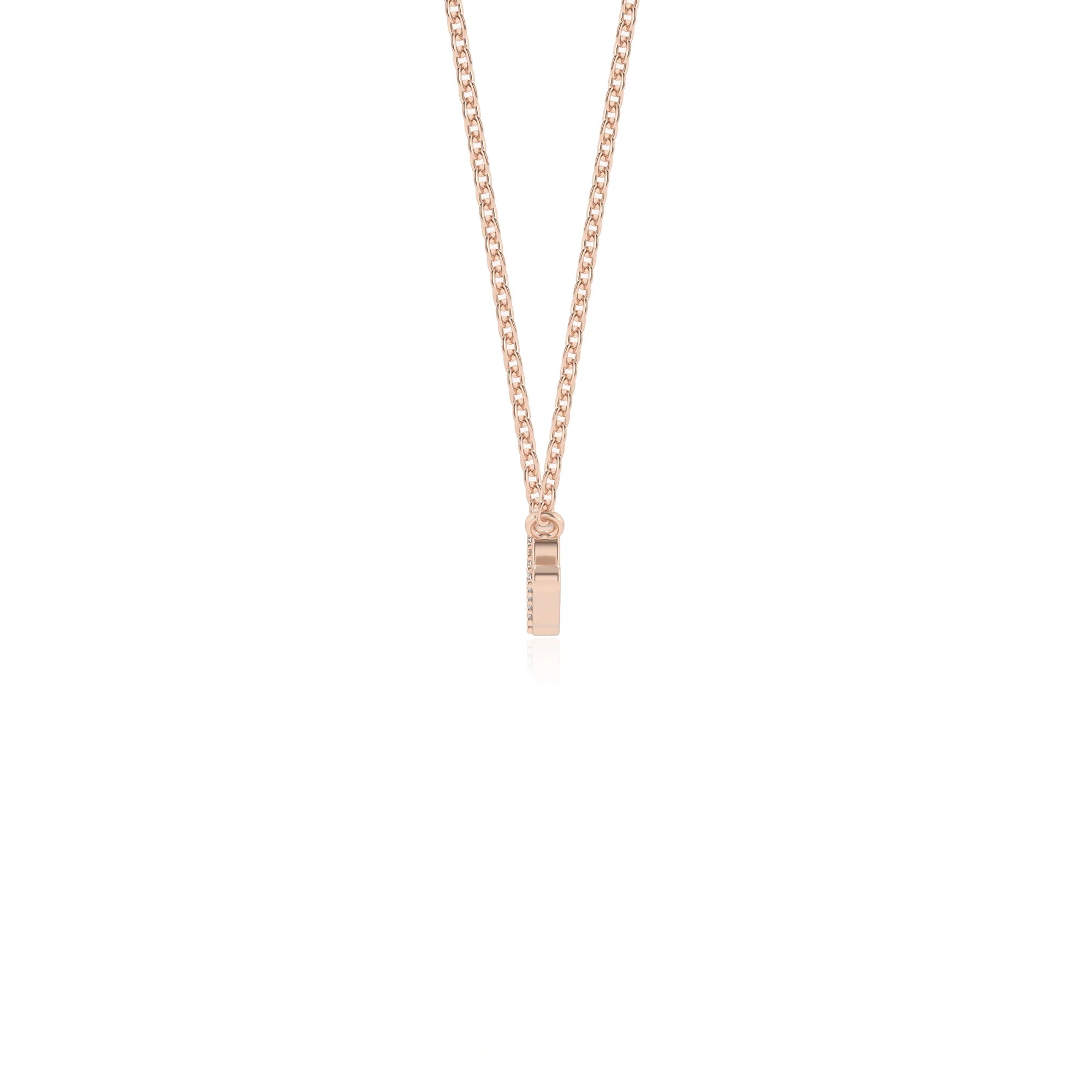 lab grown moissanite round infinity necklaces in rose gold 