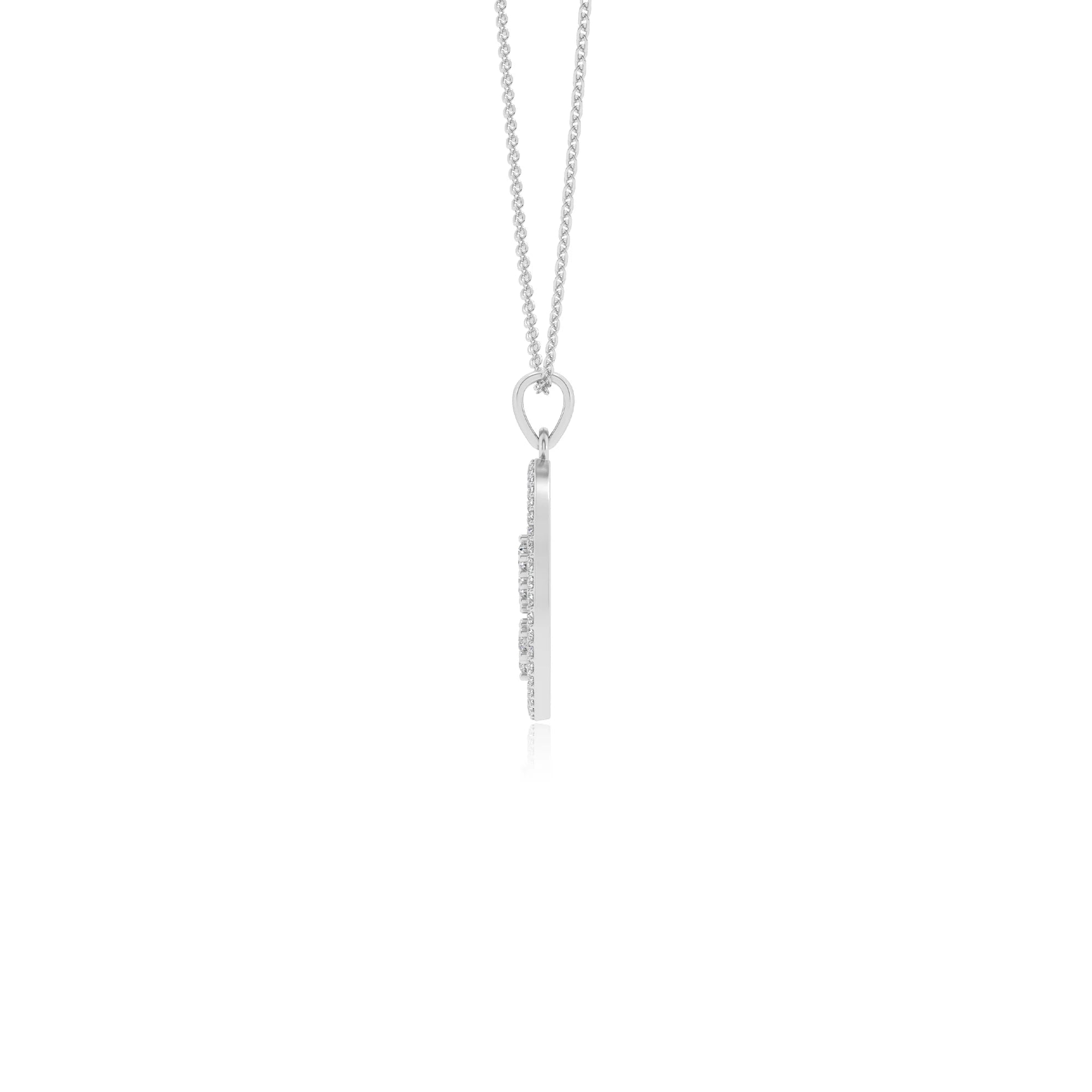 lab grown moissanite round necklaces in platinum 