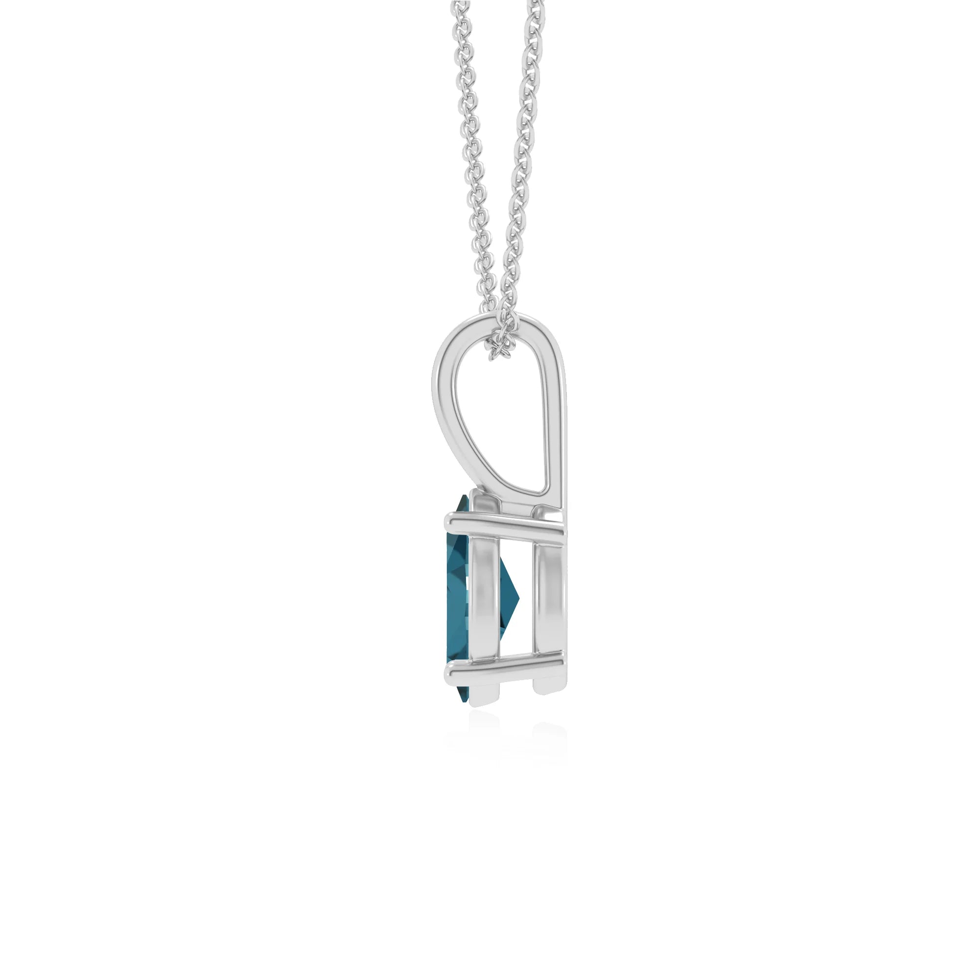natural london-blue-topaz oval solitaire necklaces in platinum 