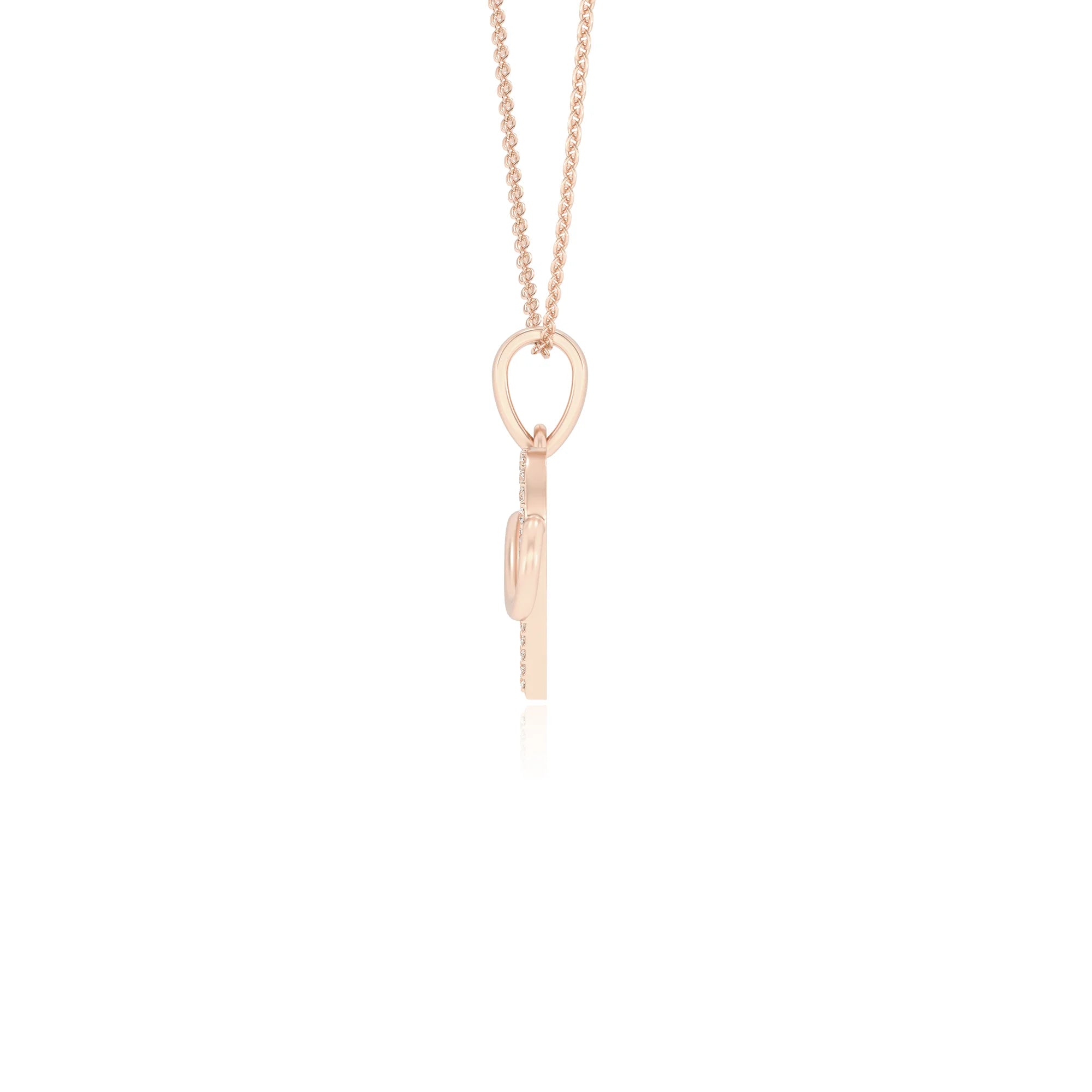 lab grown diamond round infinity necklaces in rose gold 