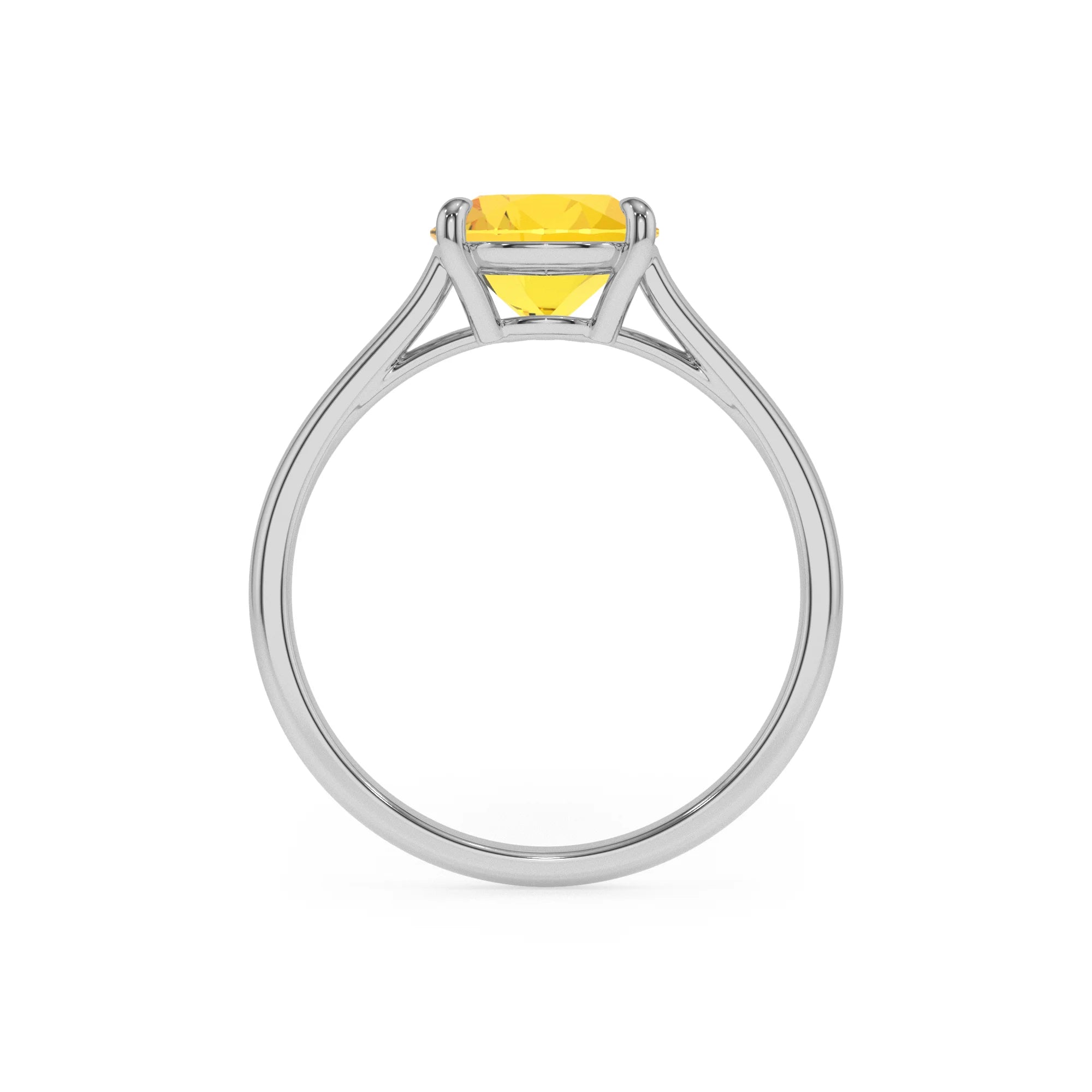 lab grown yellow-sapphire pear solitaire rings in platinum 