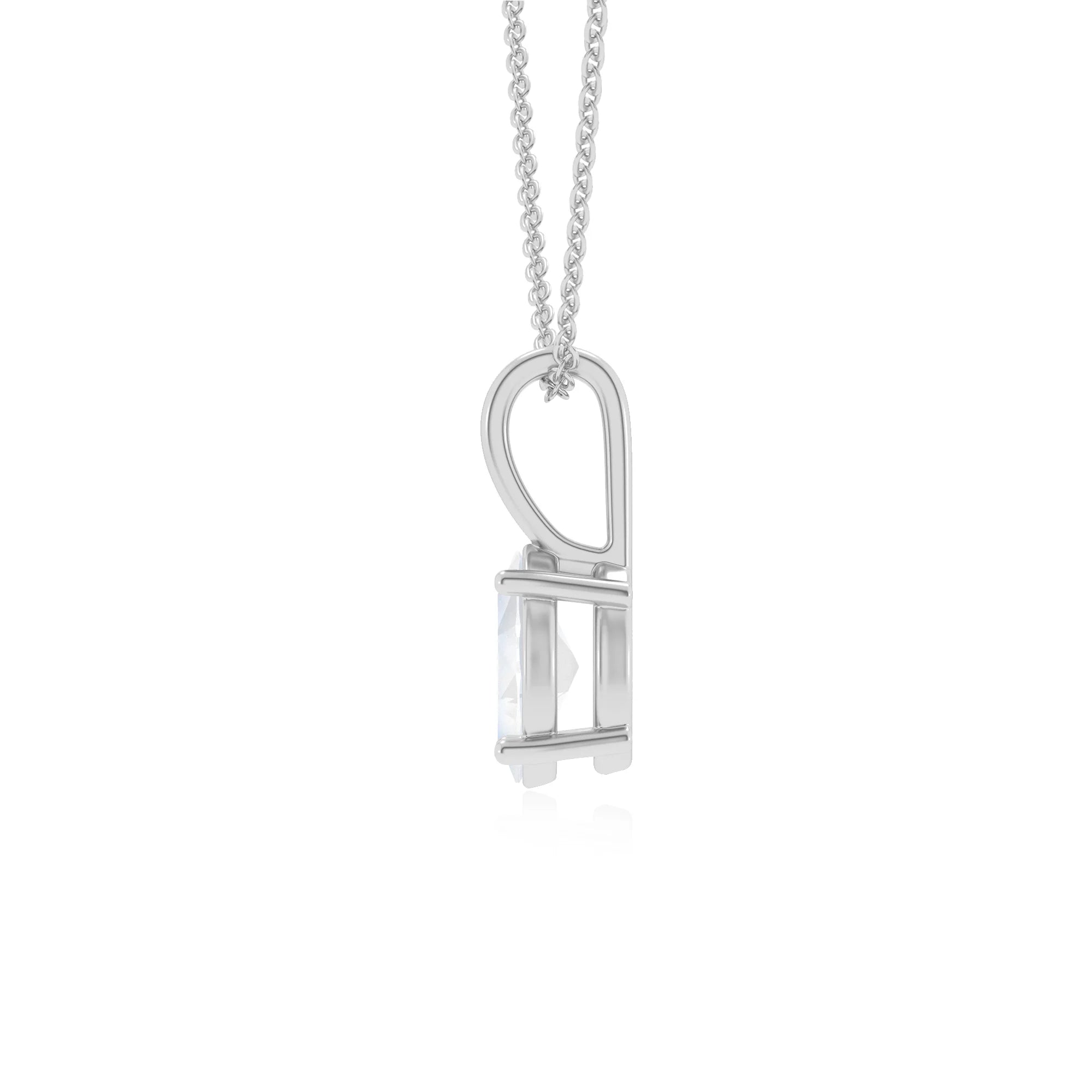 natural rainbow-moonstone oval solitaire necklaces in sterling silver 