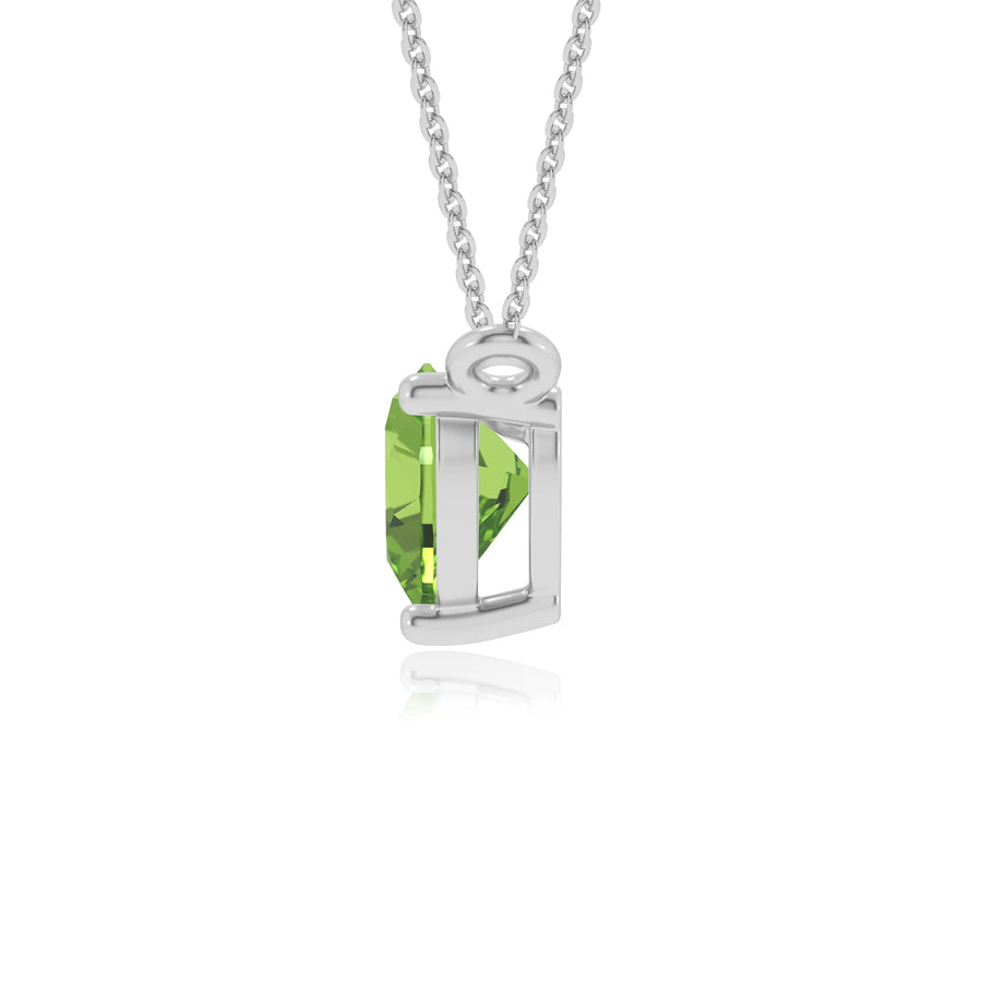 natural peridot heart solitaire necklaces in sterling silver 