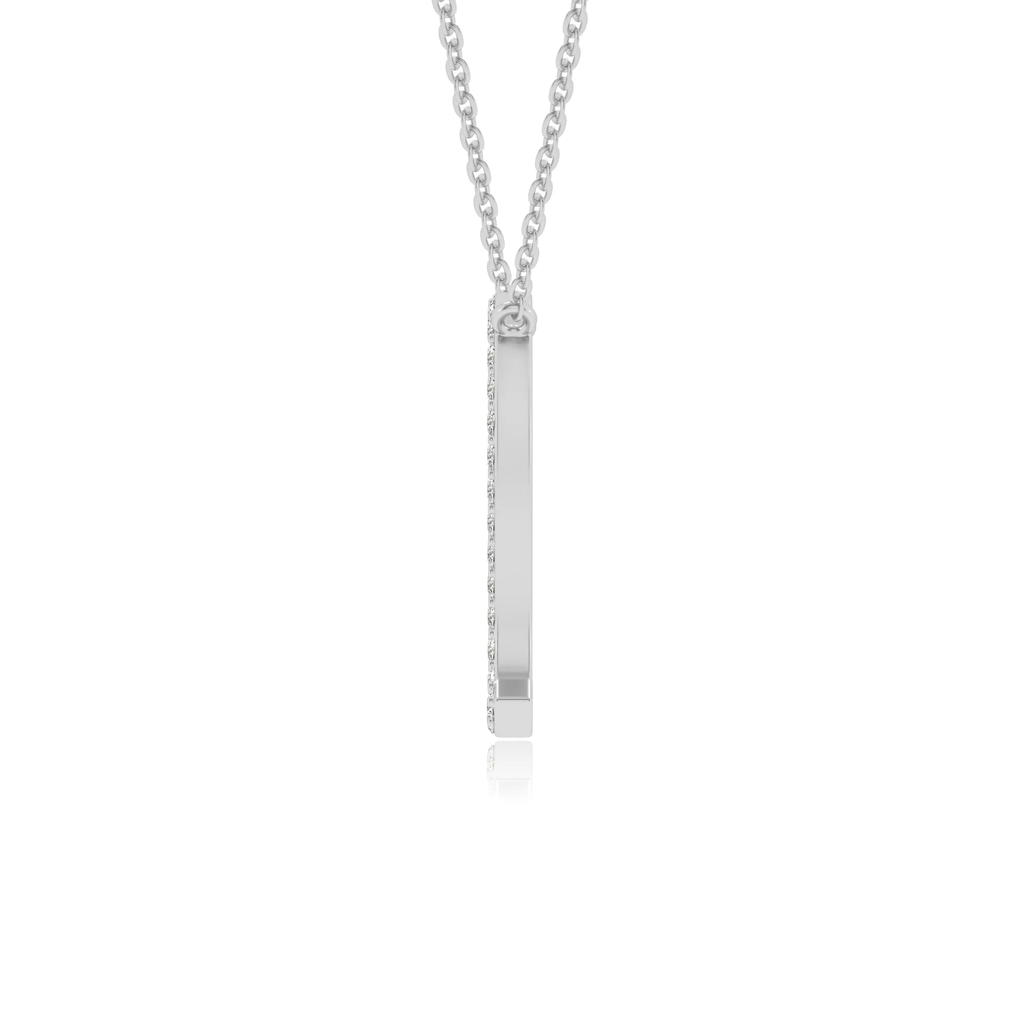 lab grown moissanite round necklaces in platinum 