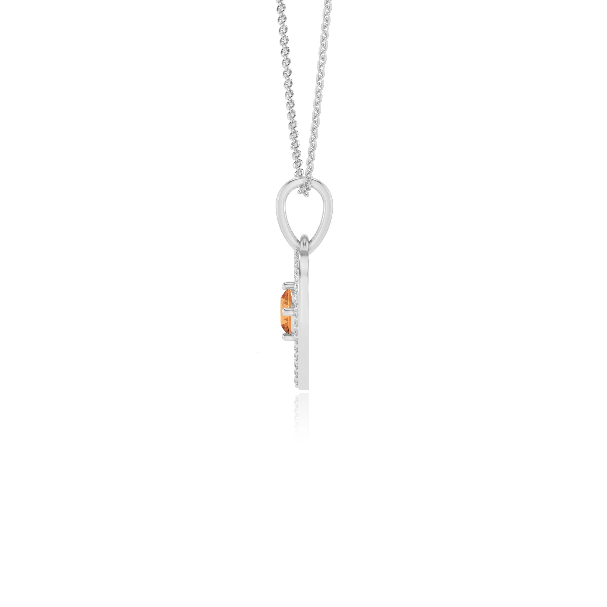 lab grown citrine round infinity necklaces in sterling silver 