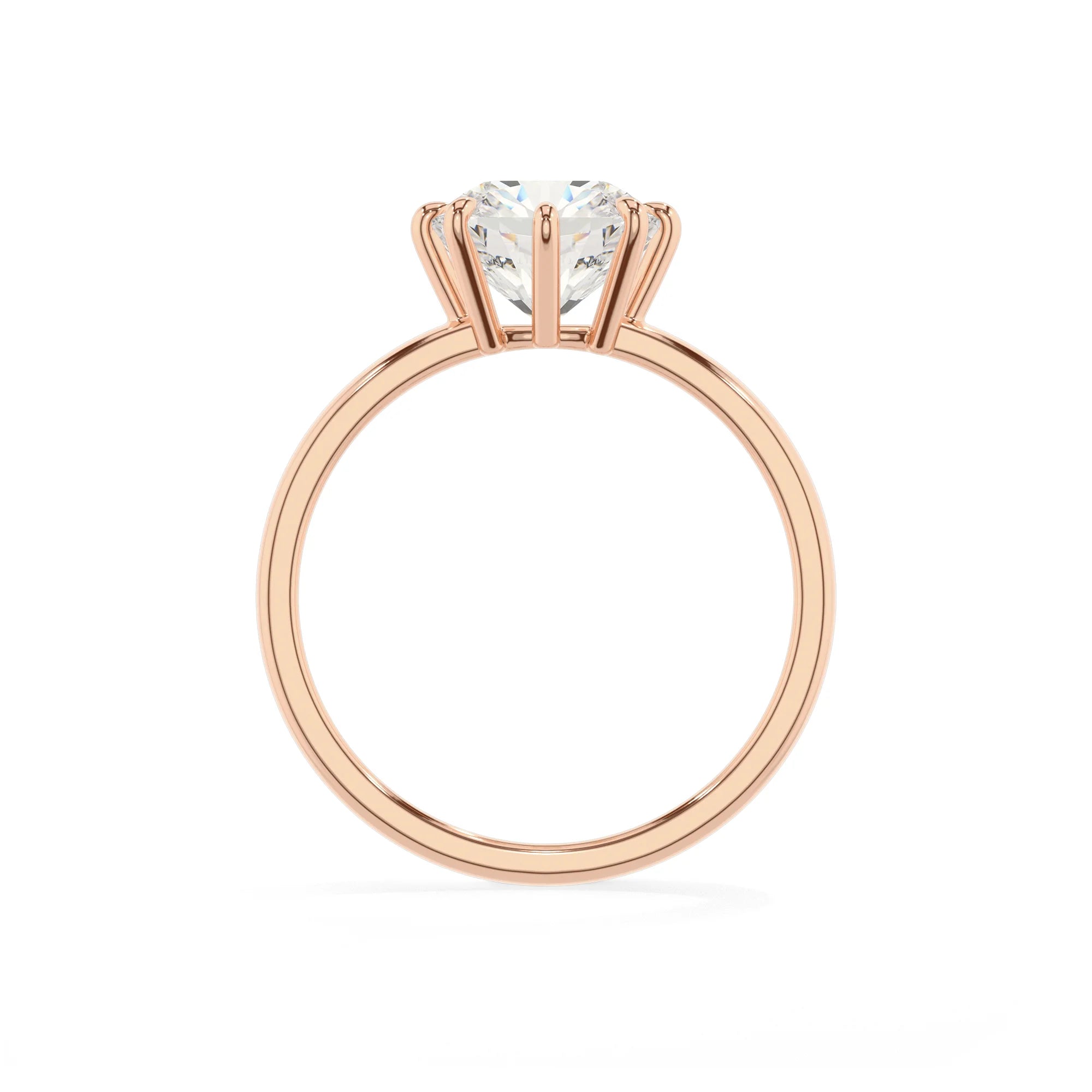 lab grown moissanite cushion solitaire rings in rose gold 