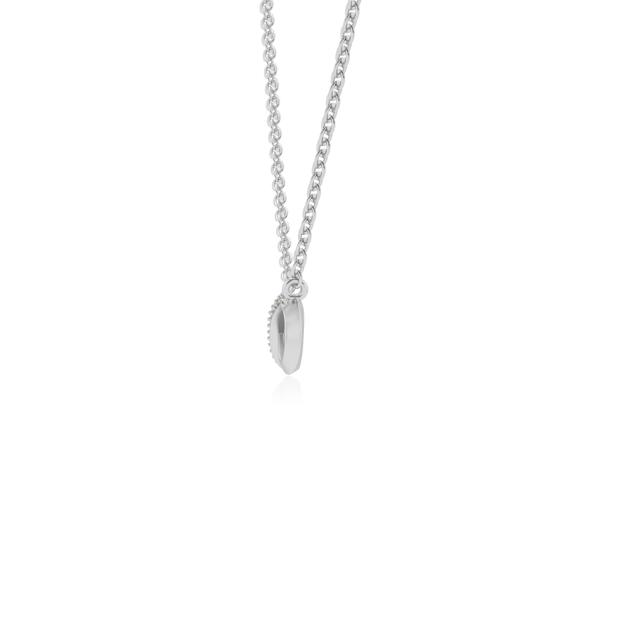 lab grown moissanite round infinity v-bale necklaces in sterling silver 