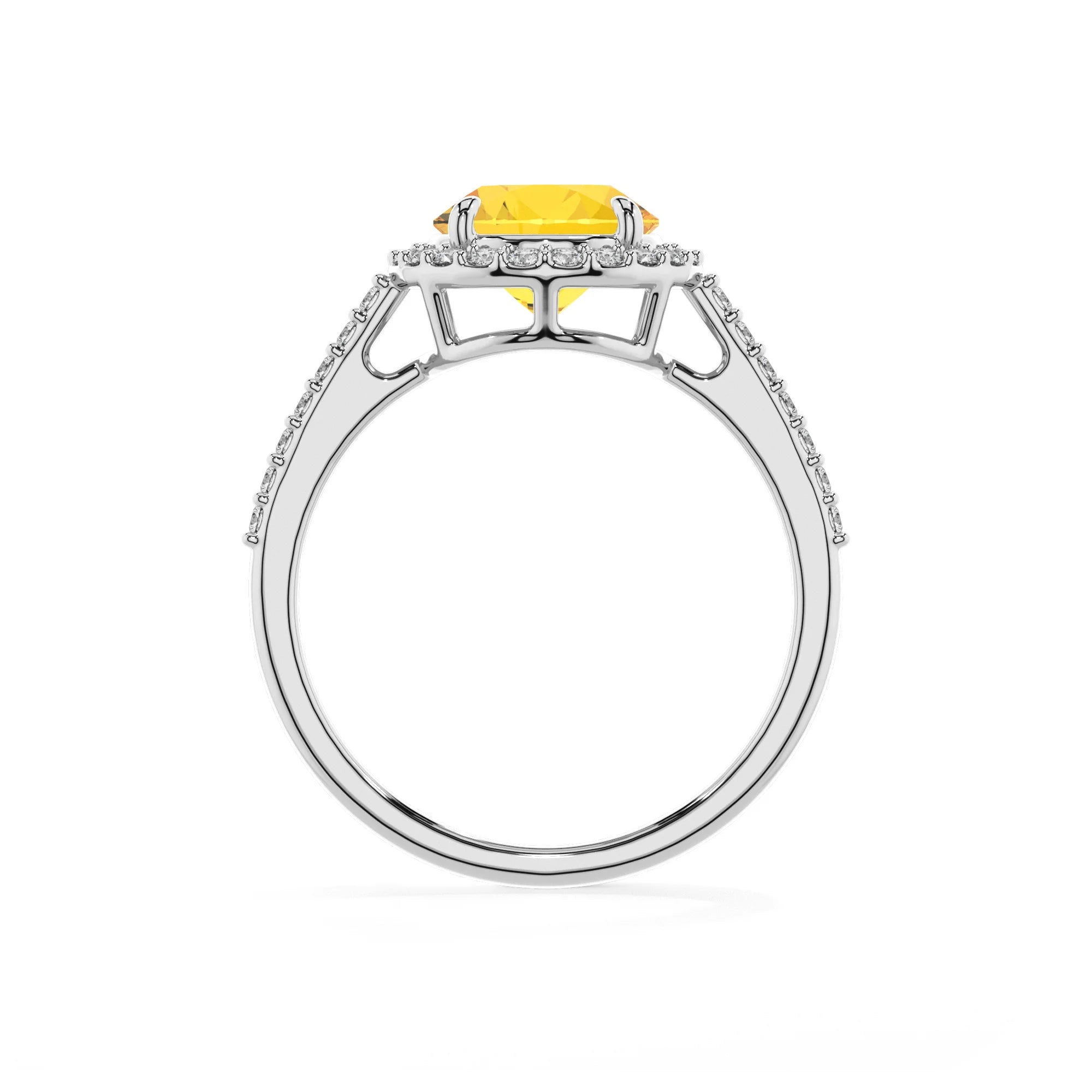 lab grown yellow-sapphire round solitaire rings in platinum 