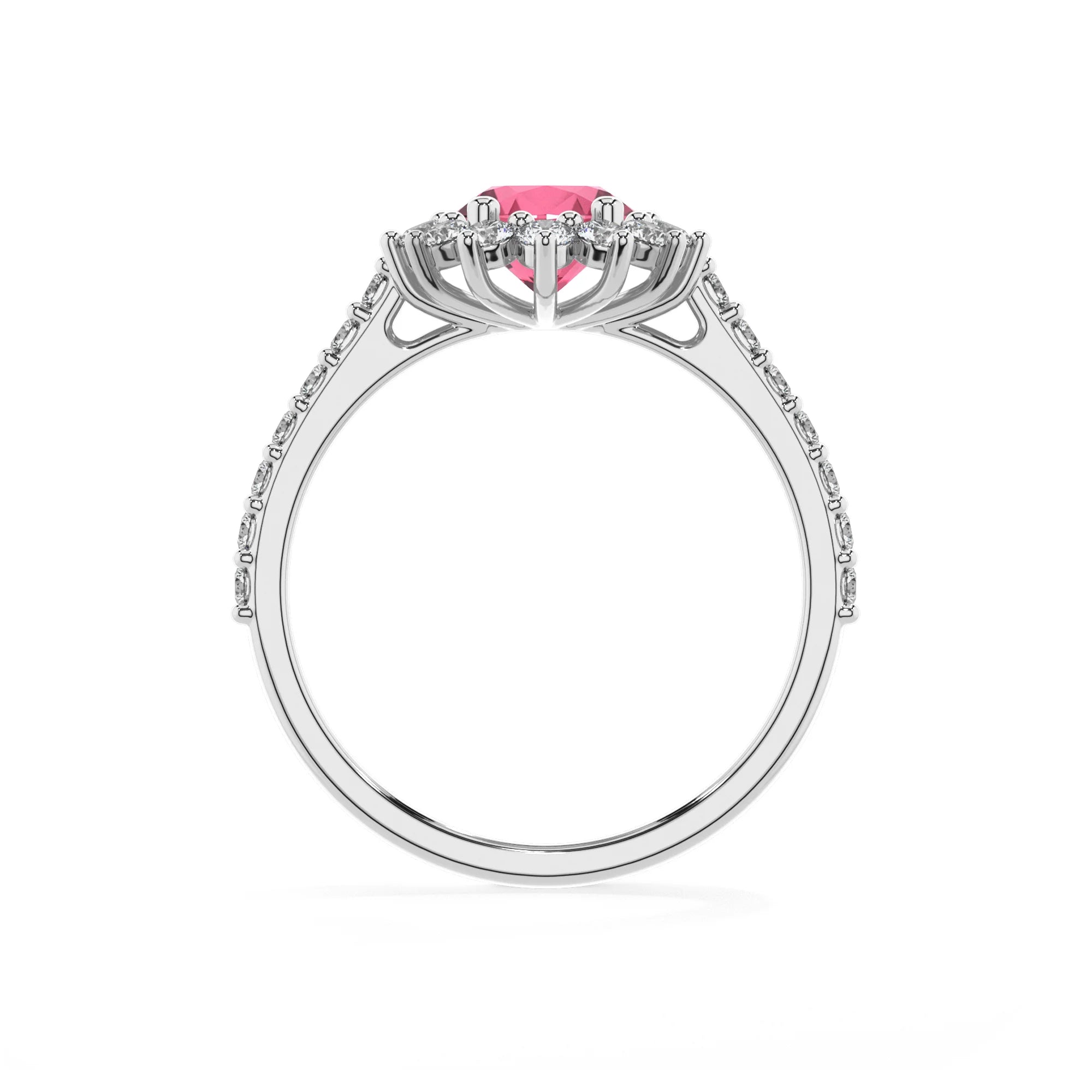 lab grown pink-tourmaline oval solitaire rings in platinum 