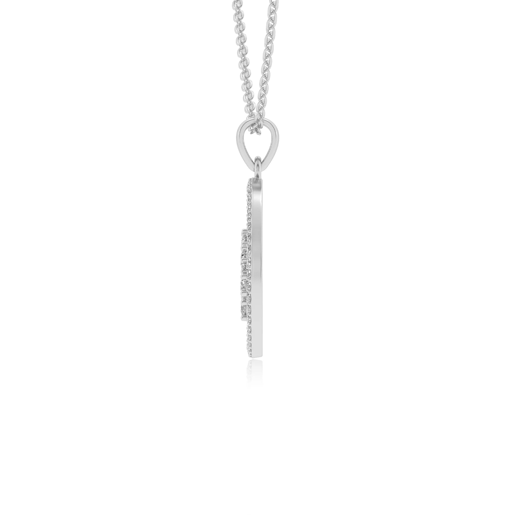 lab grown moissanite round necklaces in white gold 