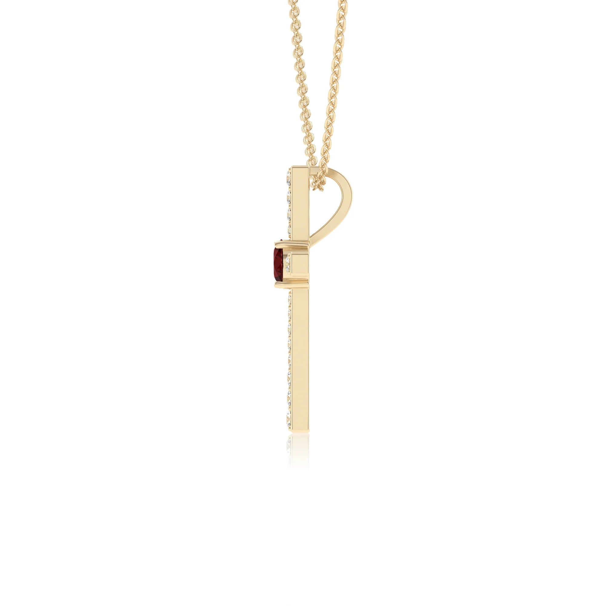 natural garnet round infinity necklaces in yellow gold 