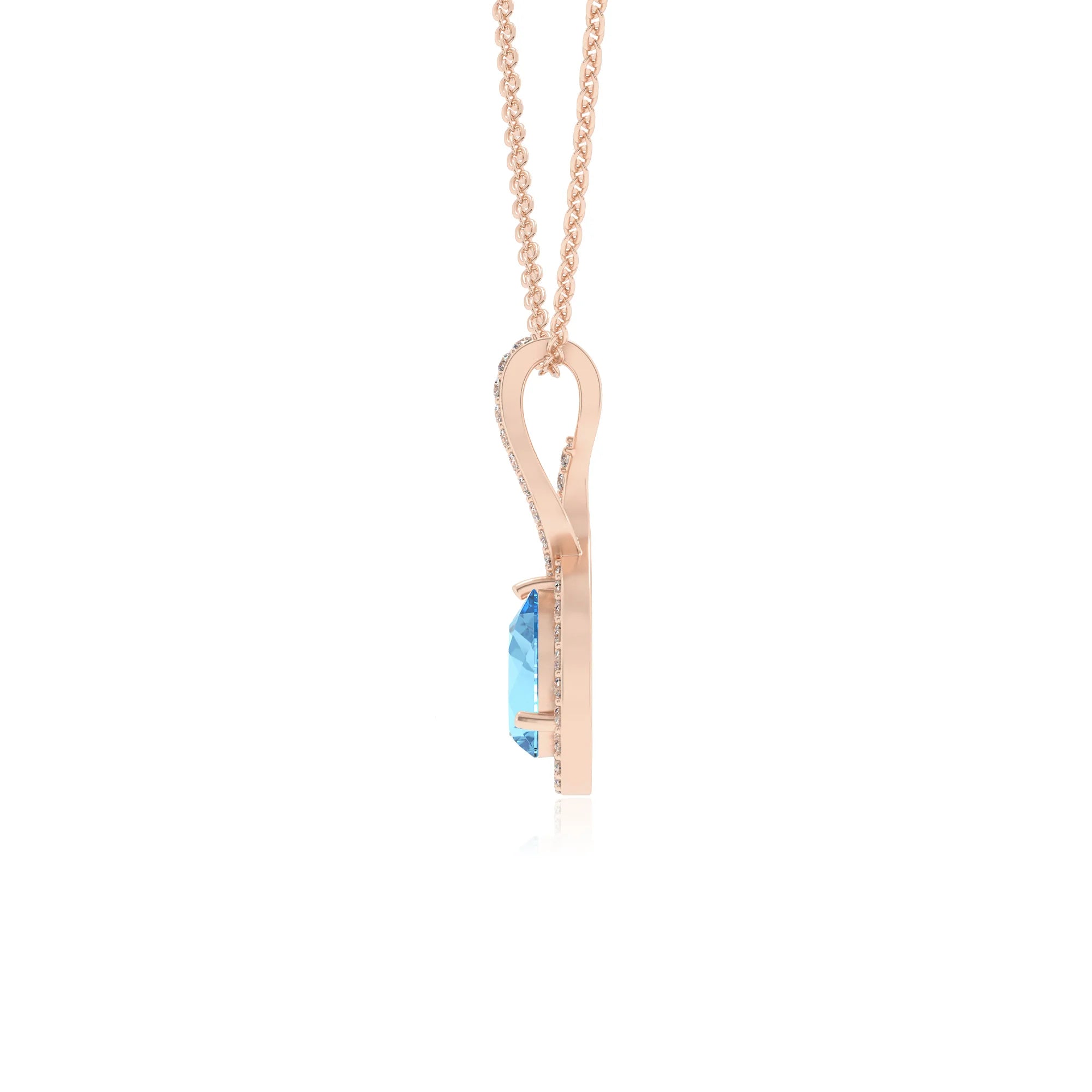 natural swiss-blue-topaz pear necklaces in rose gold 