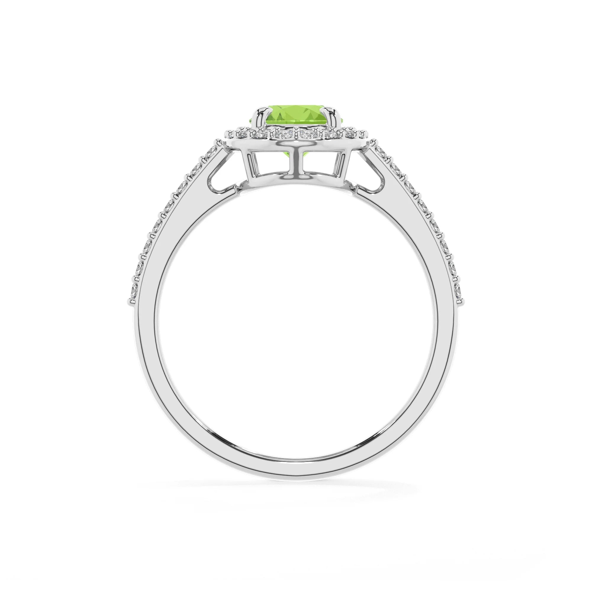 natural peridot oval solitaire rings in sterling silver 