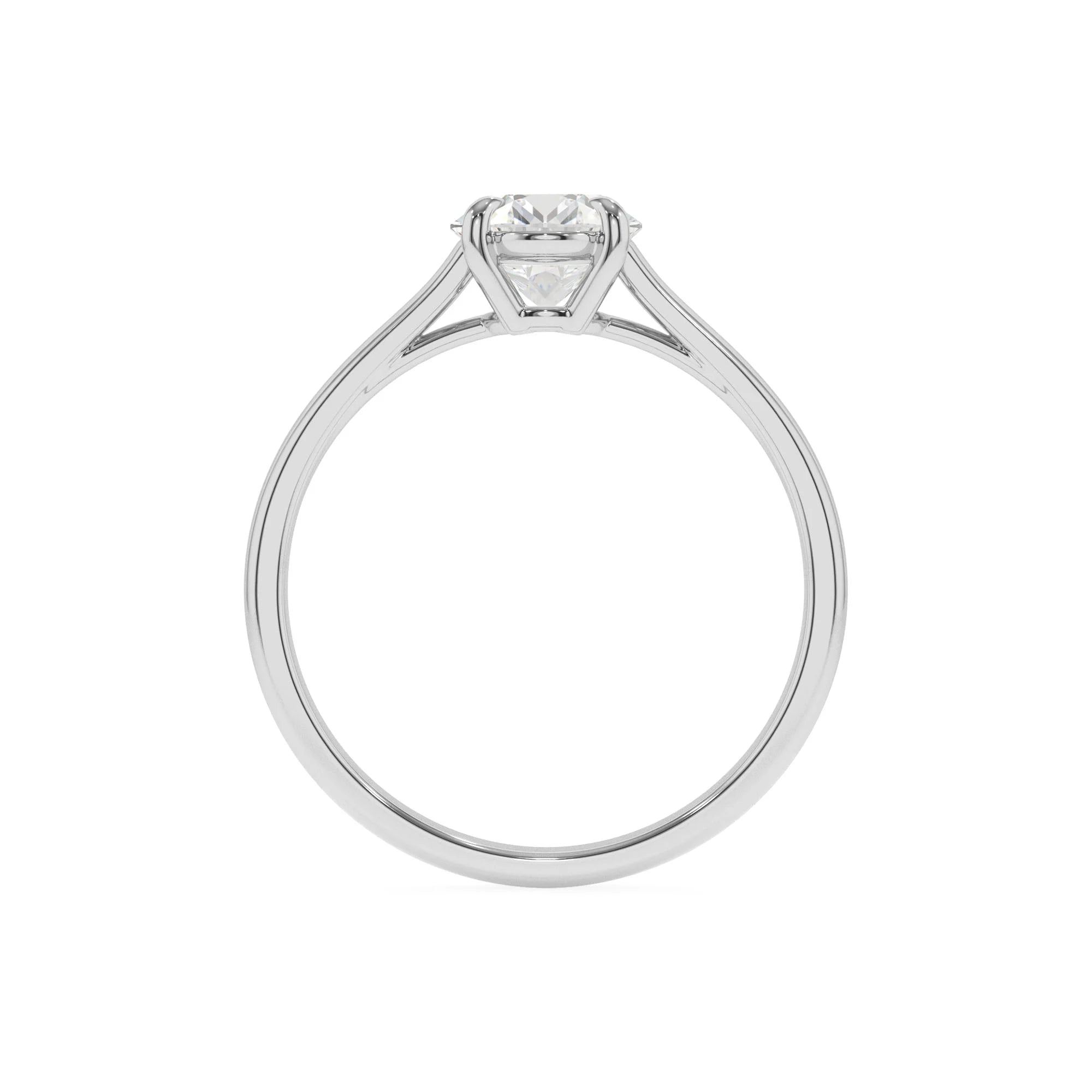 lab grown moissanite oval solitaire rings in platinum 
