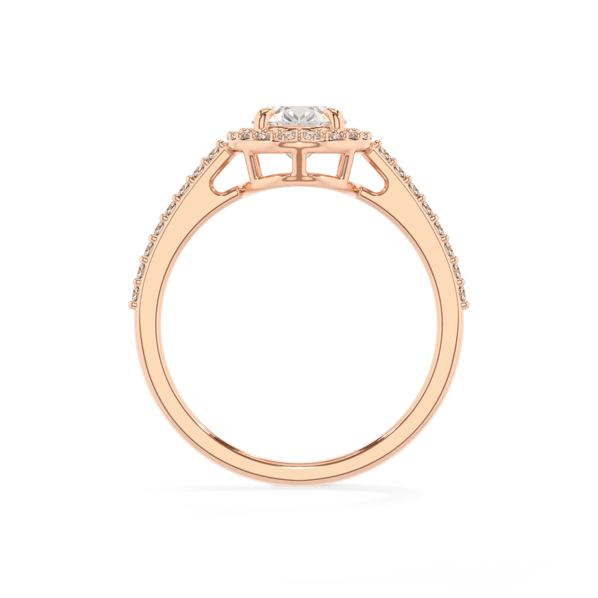 lab grown moissanite oval solitaire rings in rose gold 