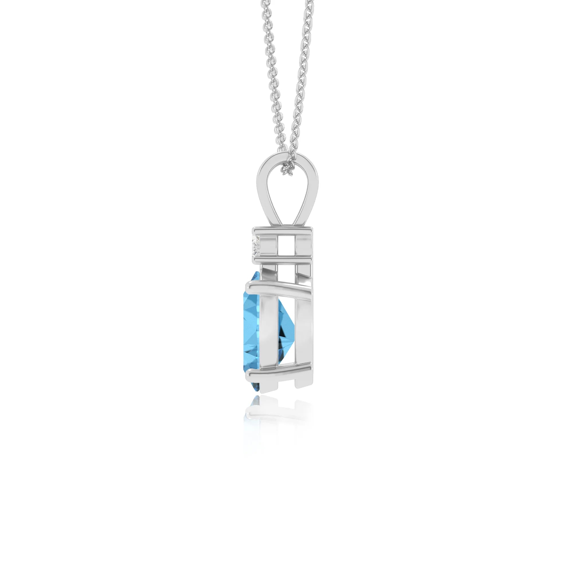 natural swiss-blue-topaz oval solitaire v-bale necklaces in sterling silver 