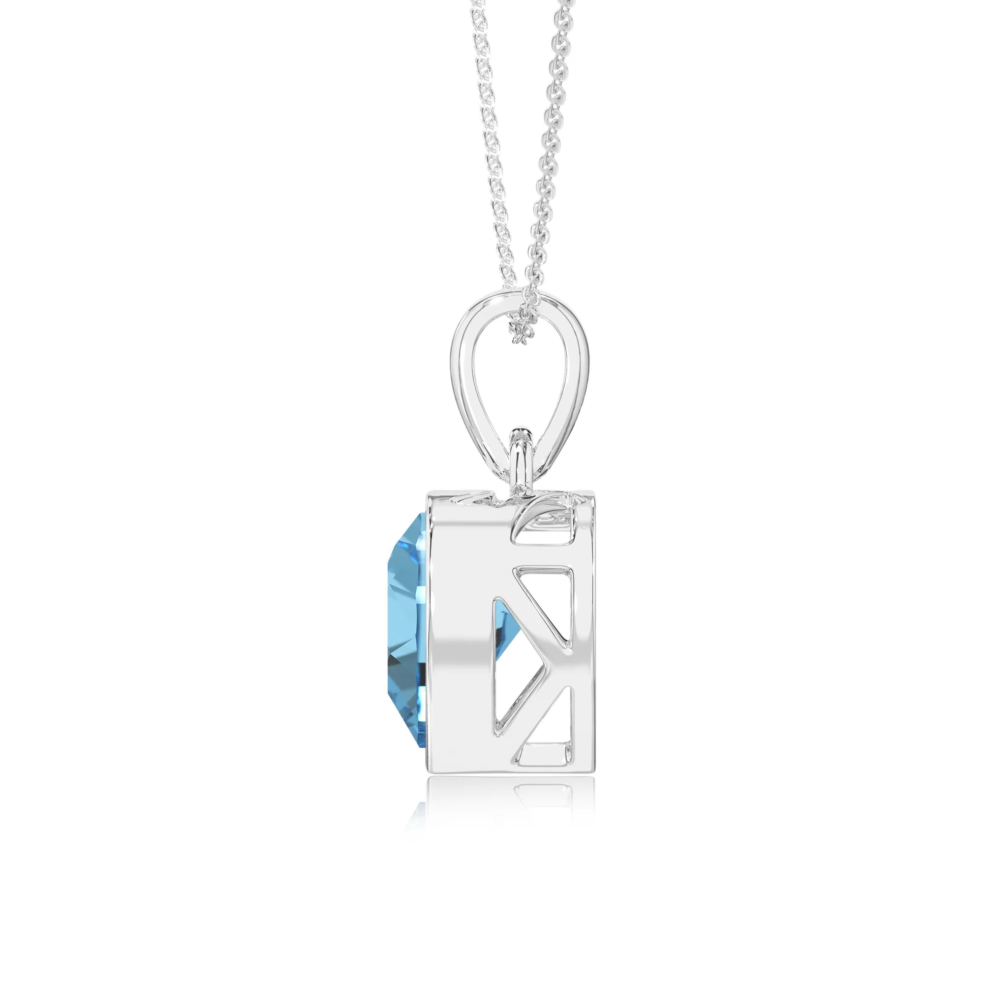 natural swiss-blue-topaz heart solitaire necklaces in sterling silver 