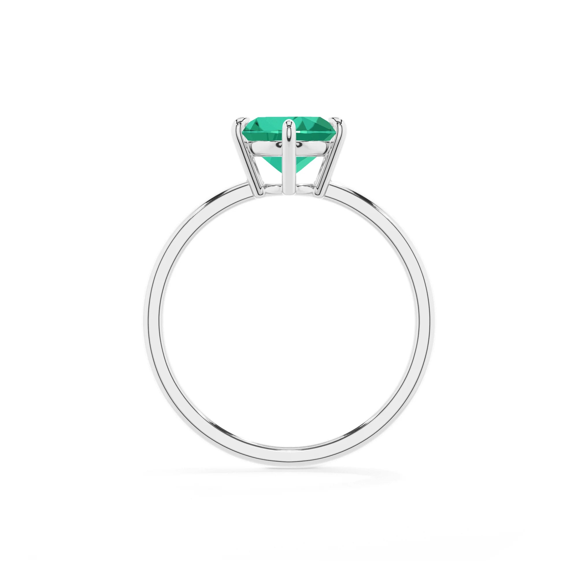 lab grown emerald oval solitaire rings in sterling silver 
