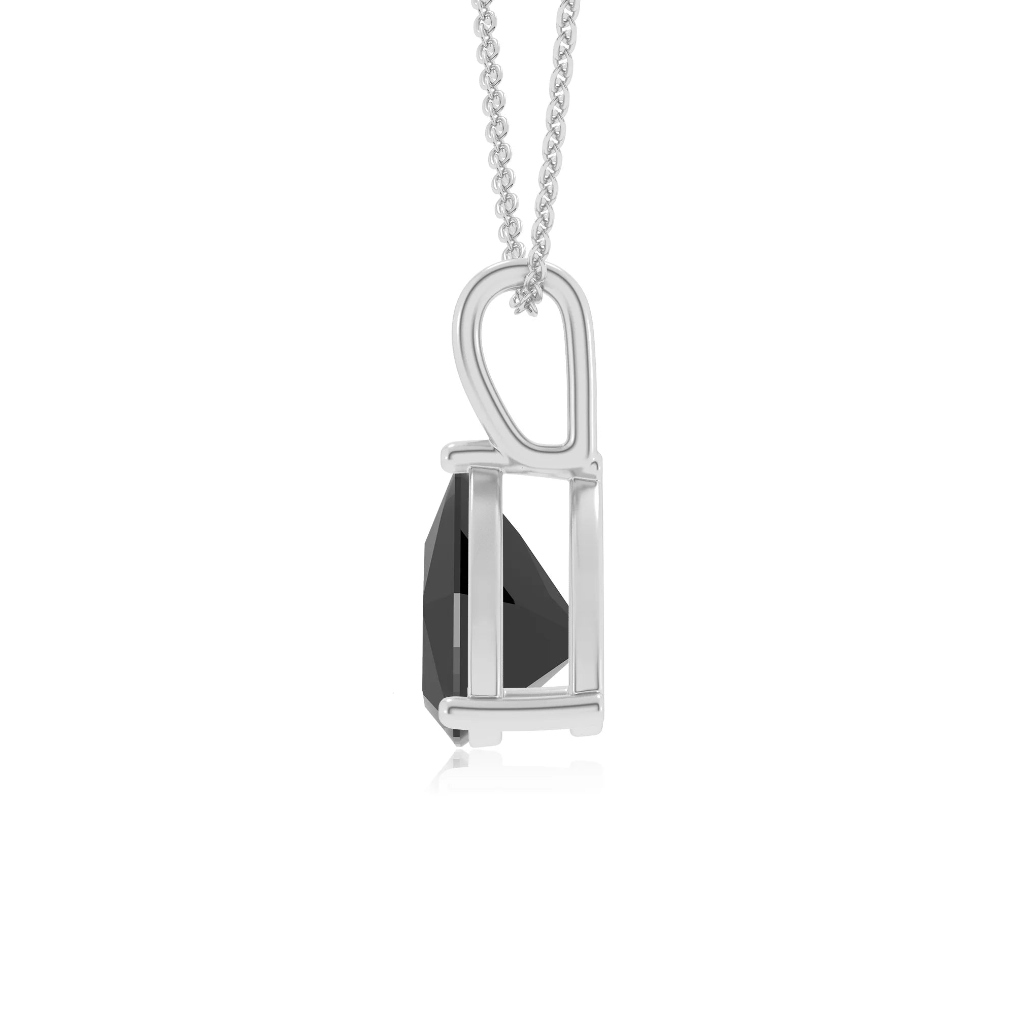 natural black-onyx trillion solitaire necklaces in sterling silver 