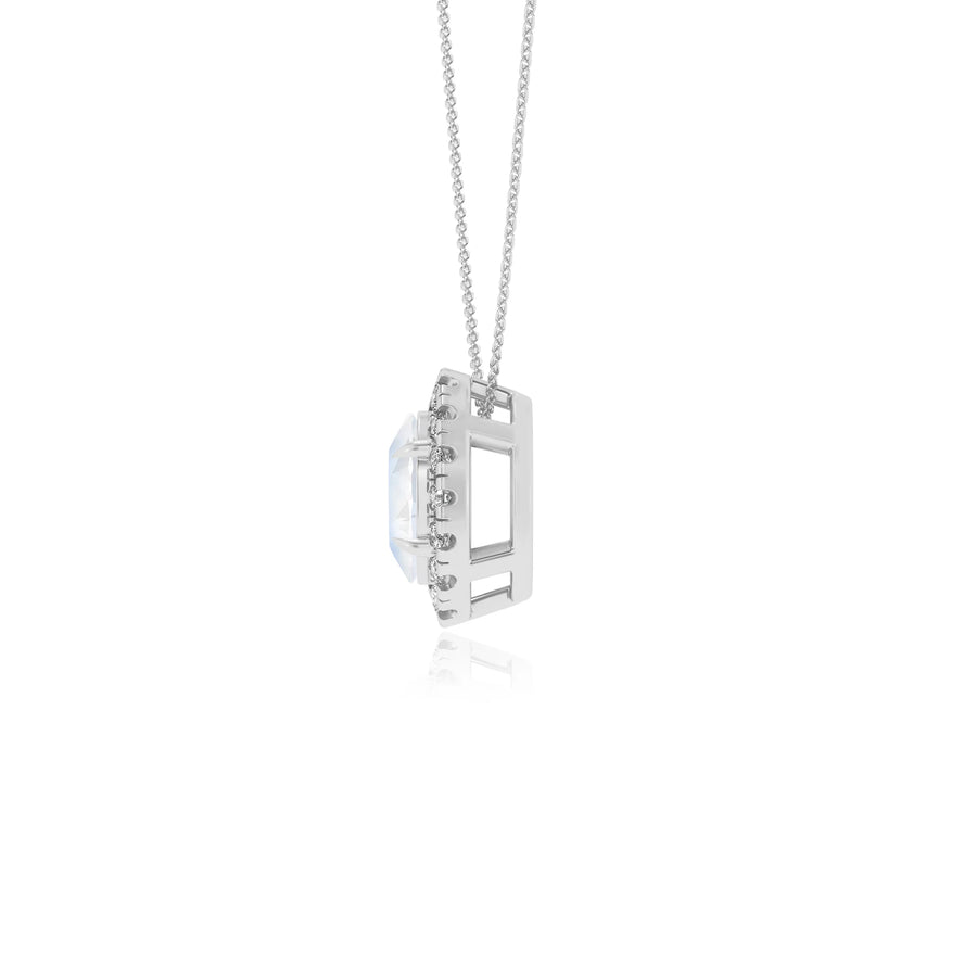 natural rainbow moonstone oval solitaire necklaces in sterling silver 