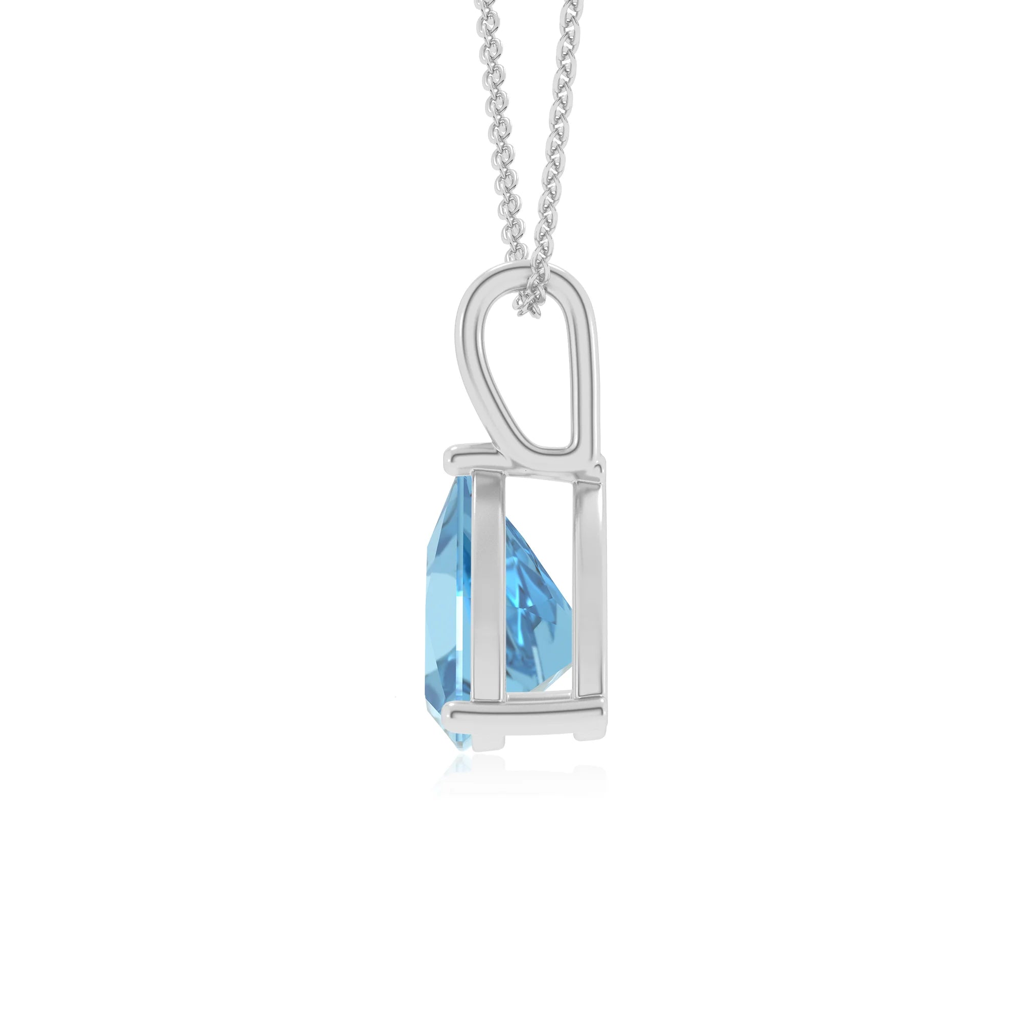 natural swiss-blue-topaz trillion solitaire necklaces in sterling silver 