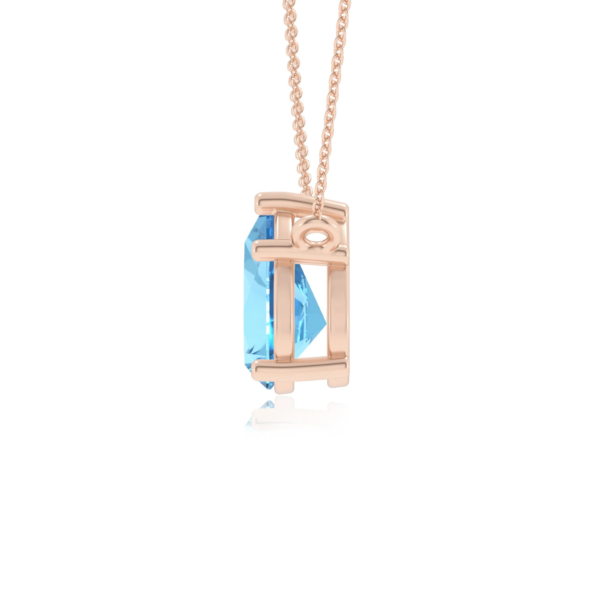 natural swiss-blue-topaz pear solitaire necklaces in rose gold 