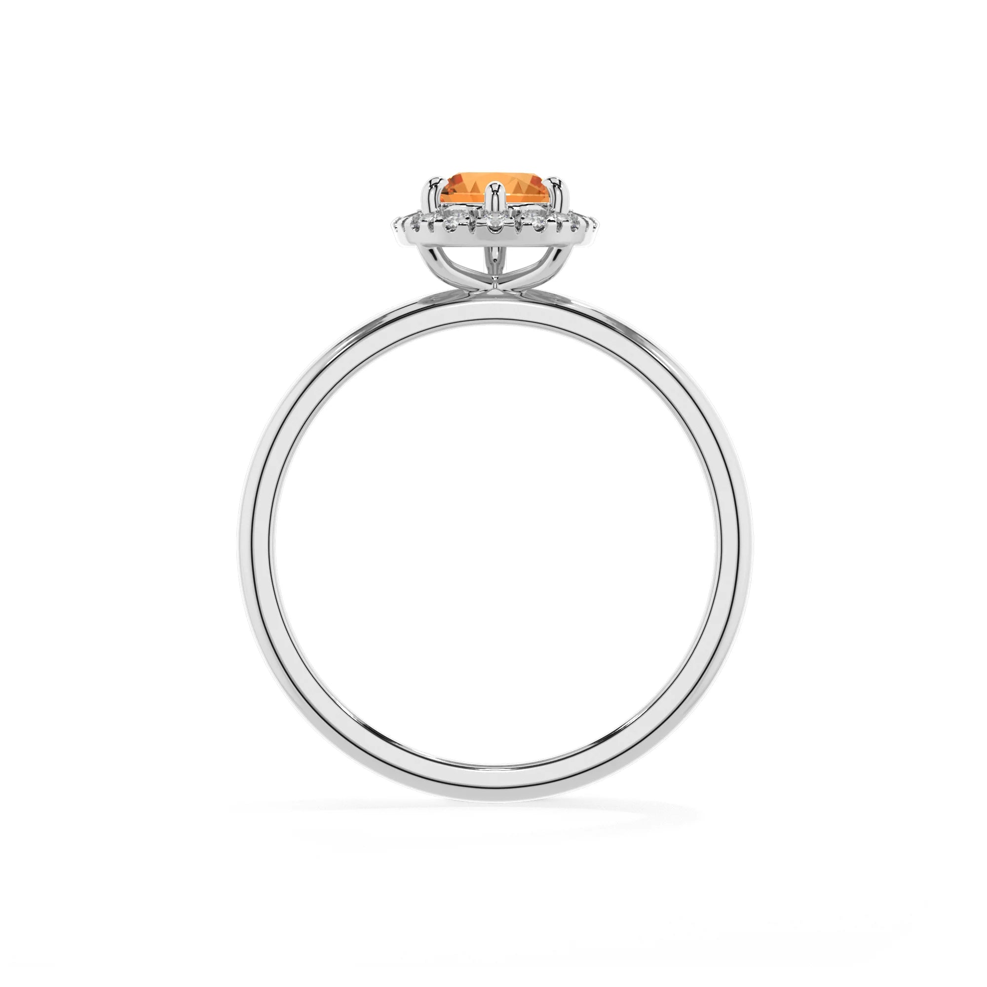 lab grown citrine pear solitaire rings in platinum 