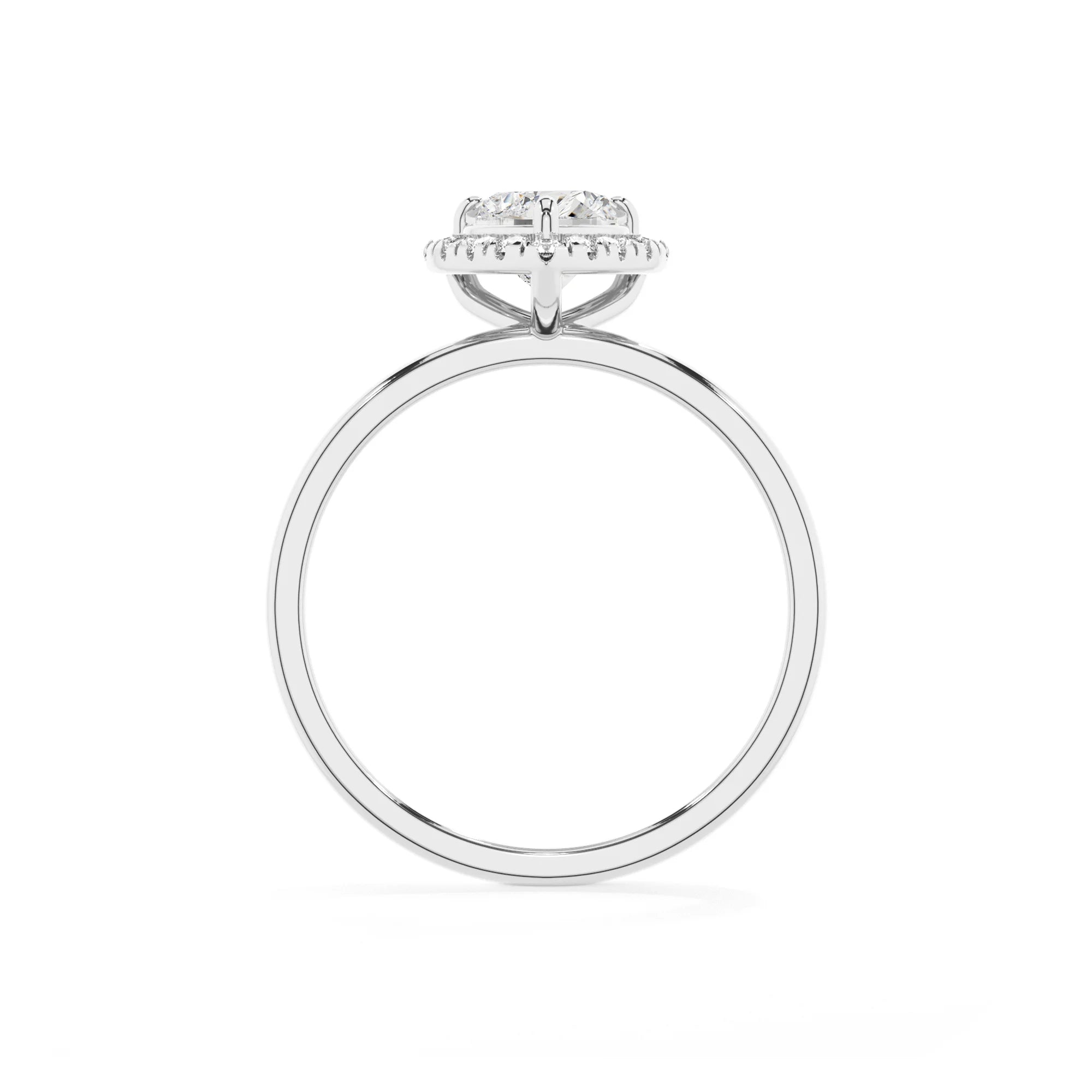 lab grown moissanite heart solitaire rings in white gold 