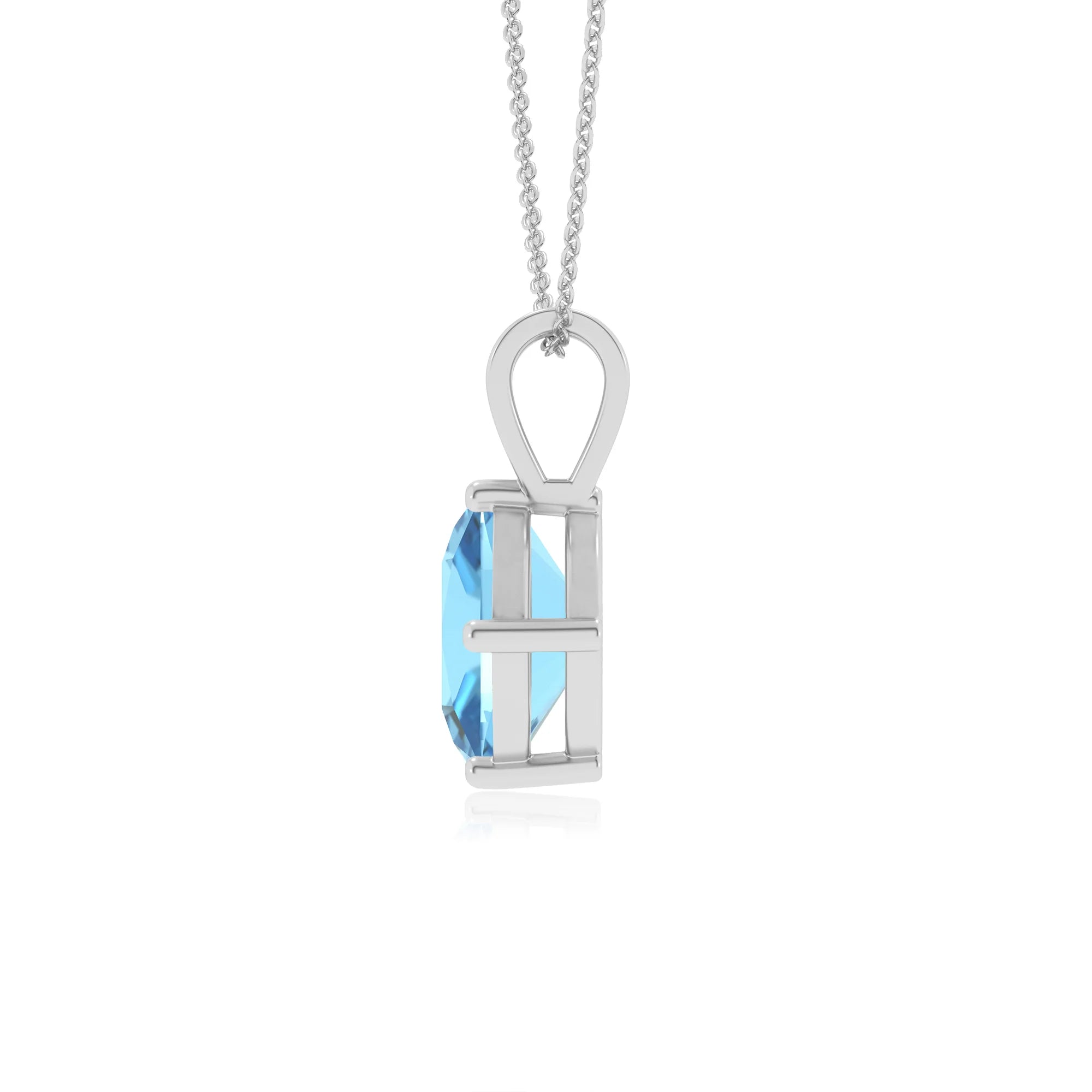 natural swiss-blue-topaz cushion solitaire v-bale necklaces in sterling silver 