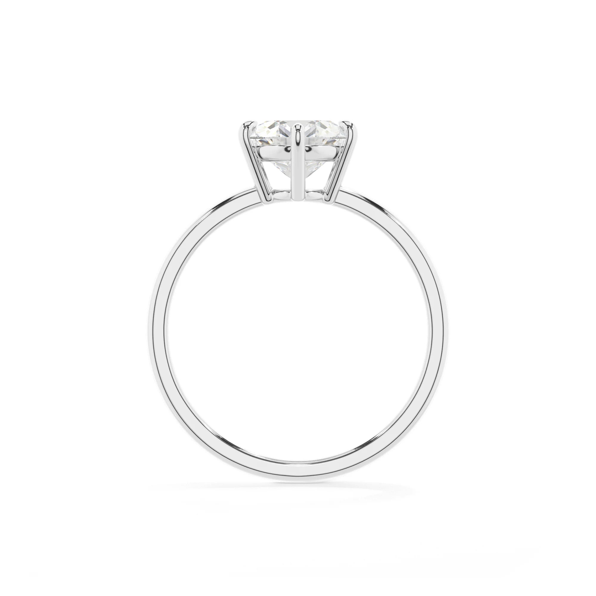 lab grown moissanite oval solitaire rings in platinum 