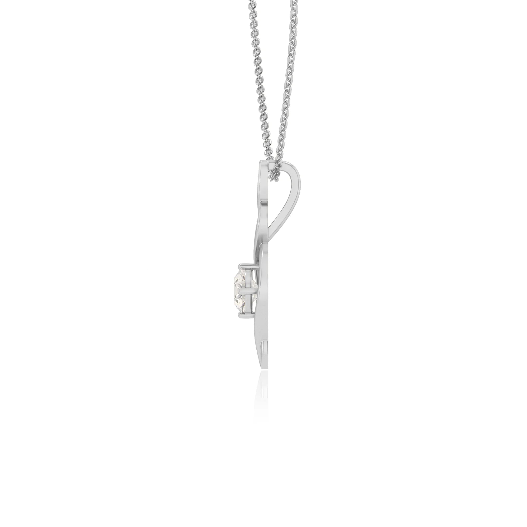 lab grown moissanite round solitaire necklaces in platinum 