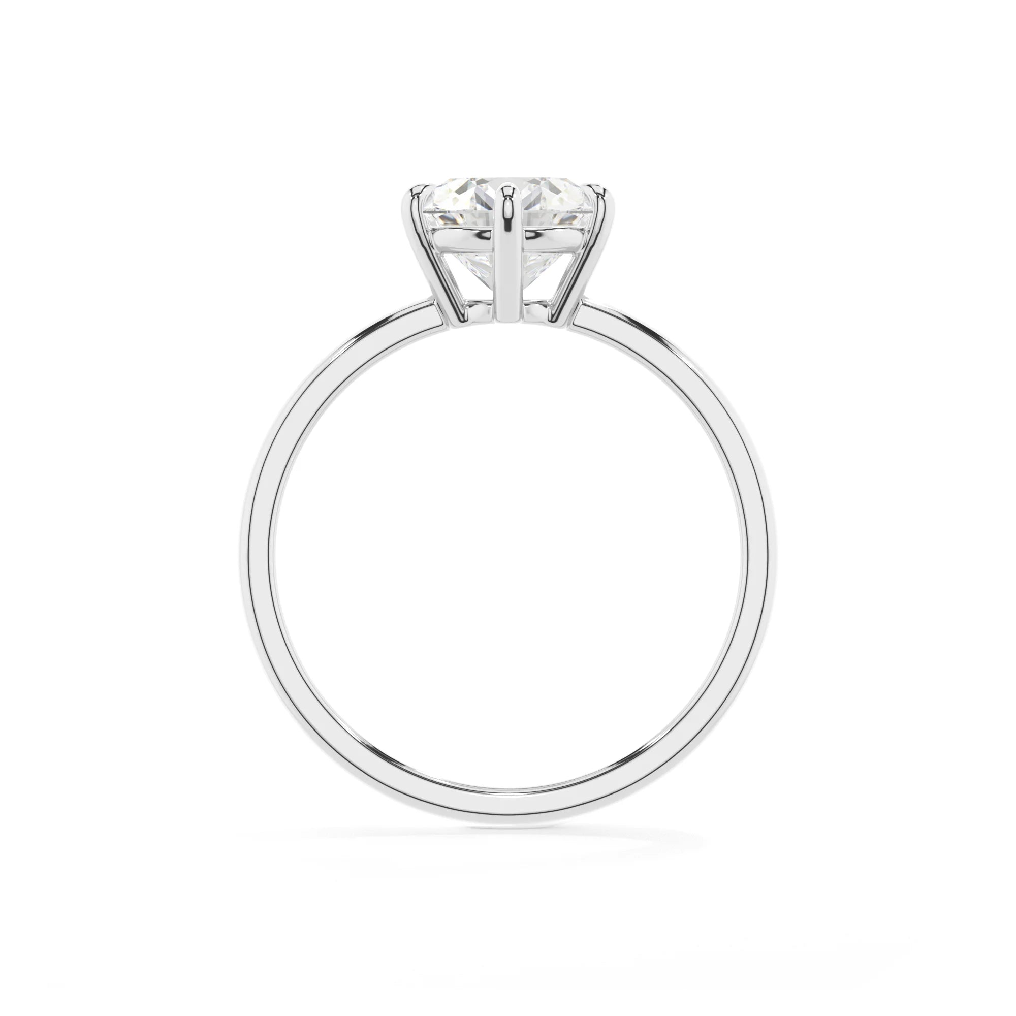 lab grown moissanite round solitaire rings in platinum 