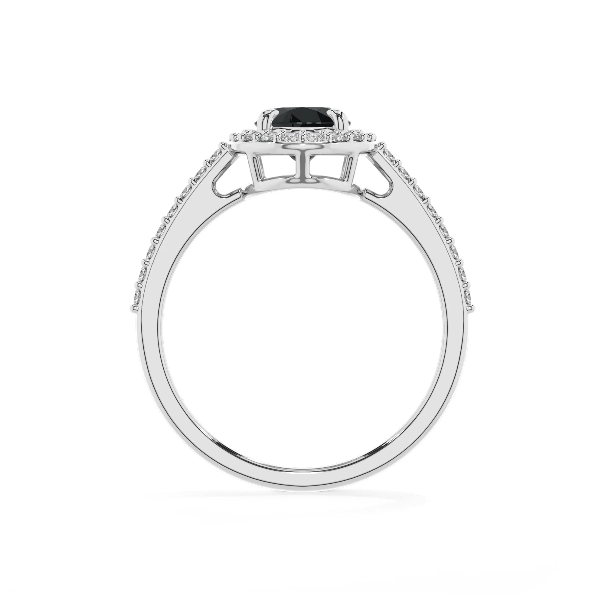 natural black-onyx oval solitaire rings in platinum 