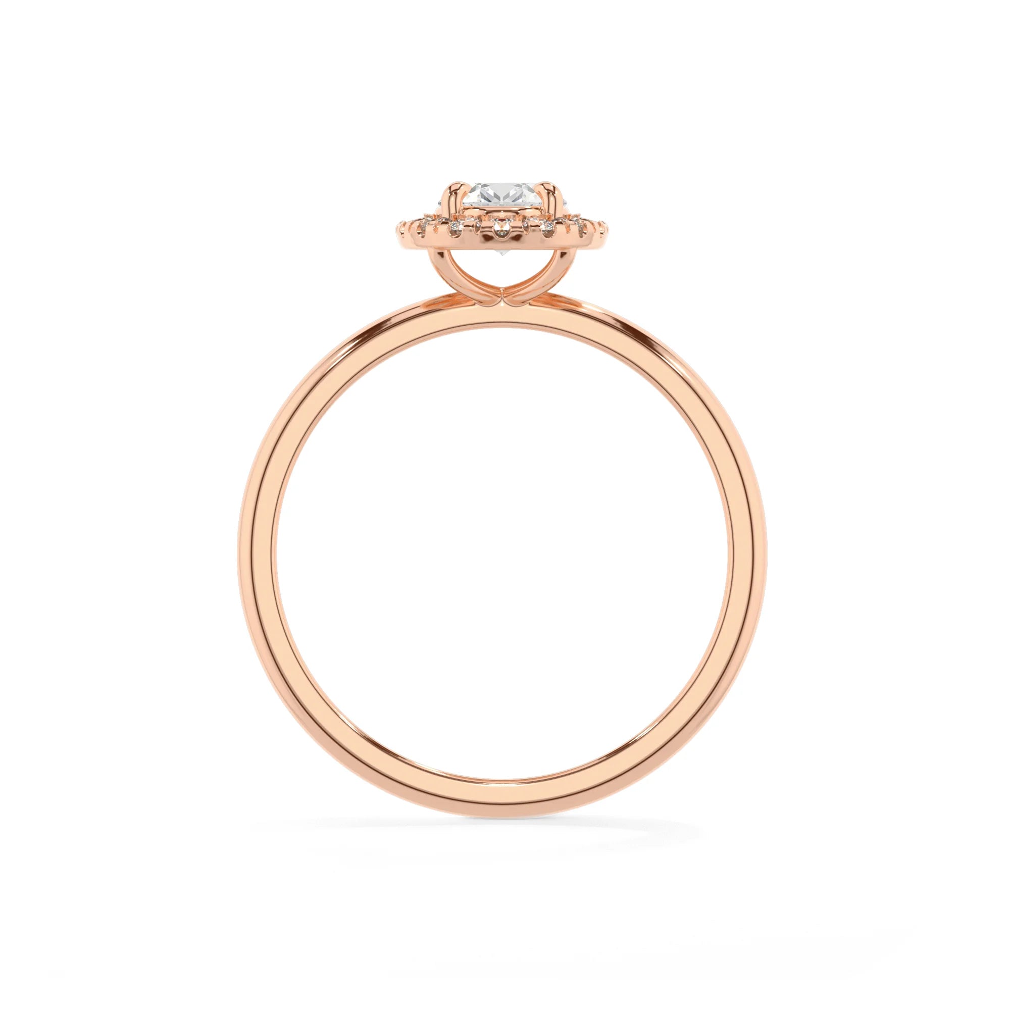 lab grown moissanite oval solitaire rings in rose gold 