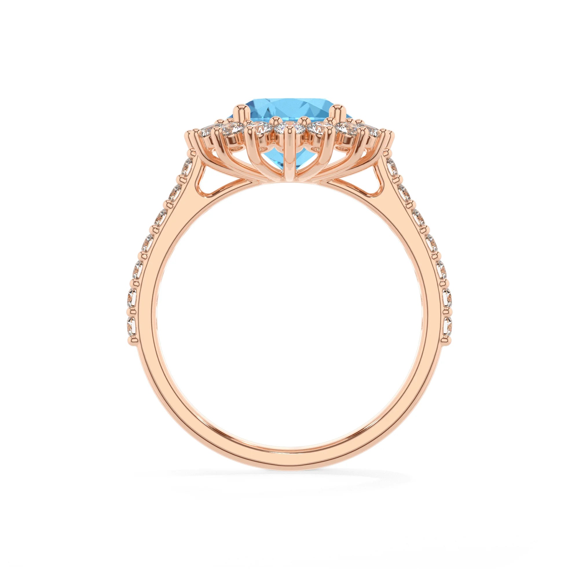 natural swiss-blue-topaz round solitaire rings in rose gold 