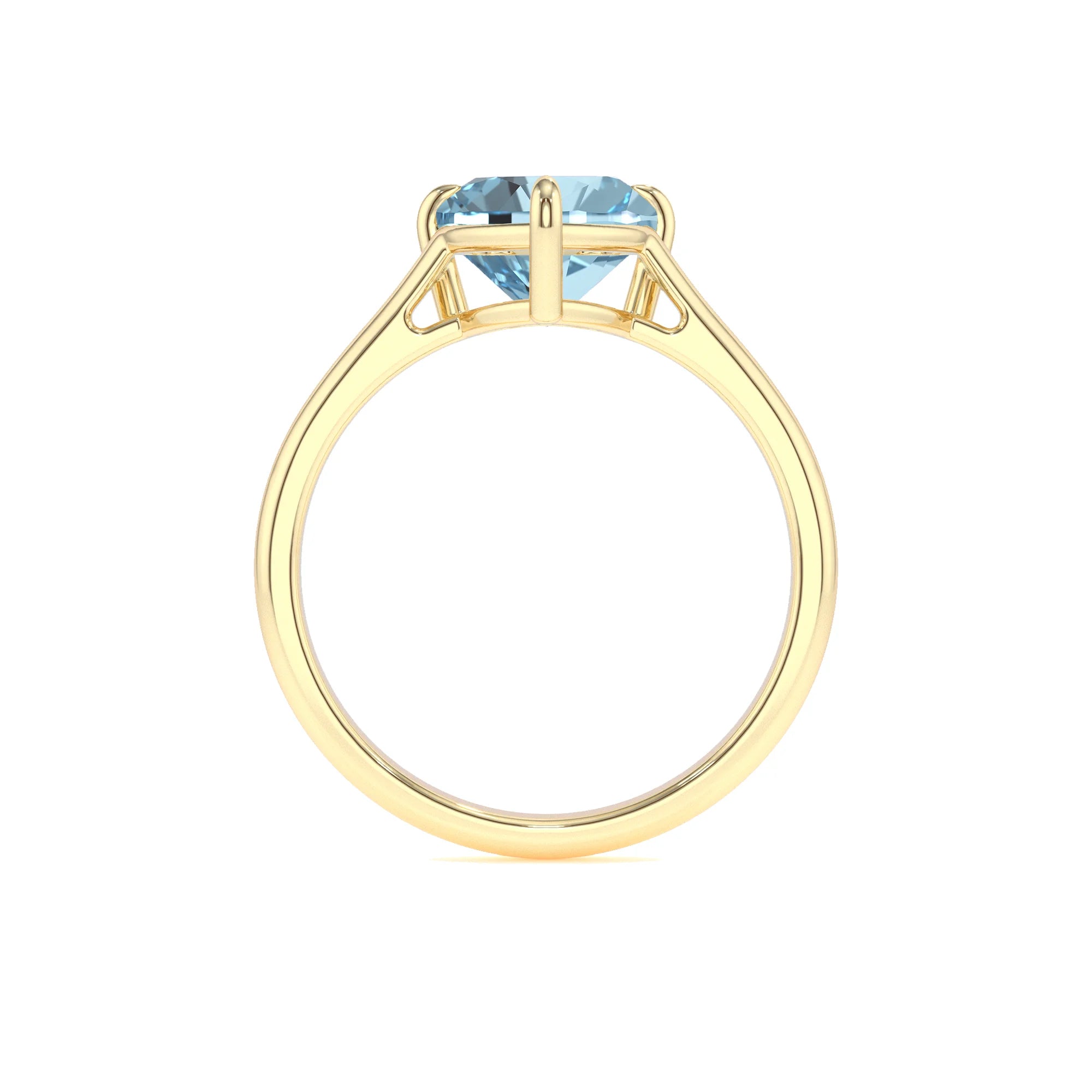 lab grown aquamarine heart solitaire rings in yellow gold 