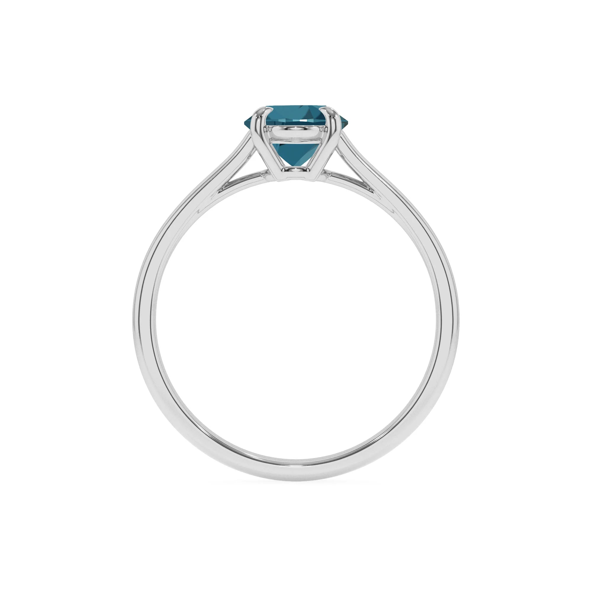 natural london-blue-topaz oval solitaire rings in sterling silver 
