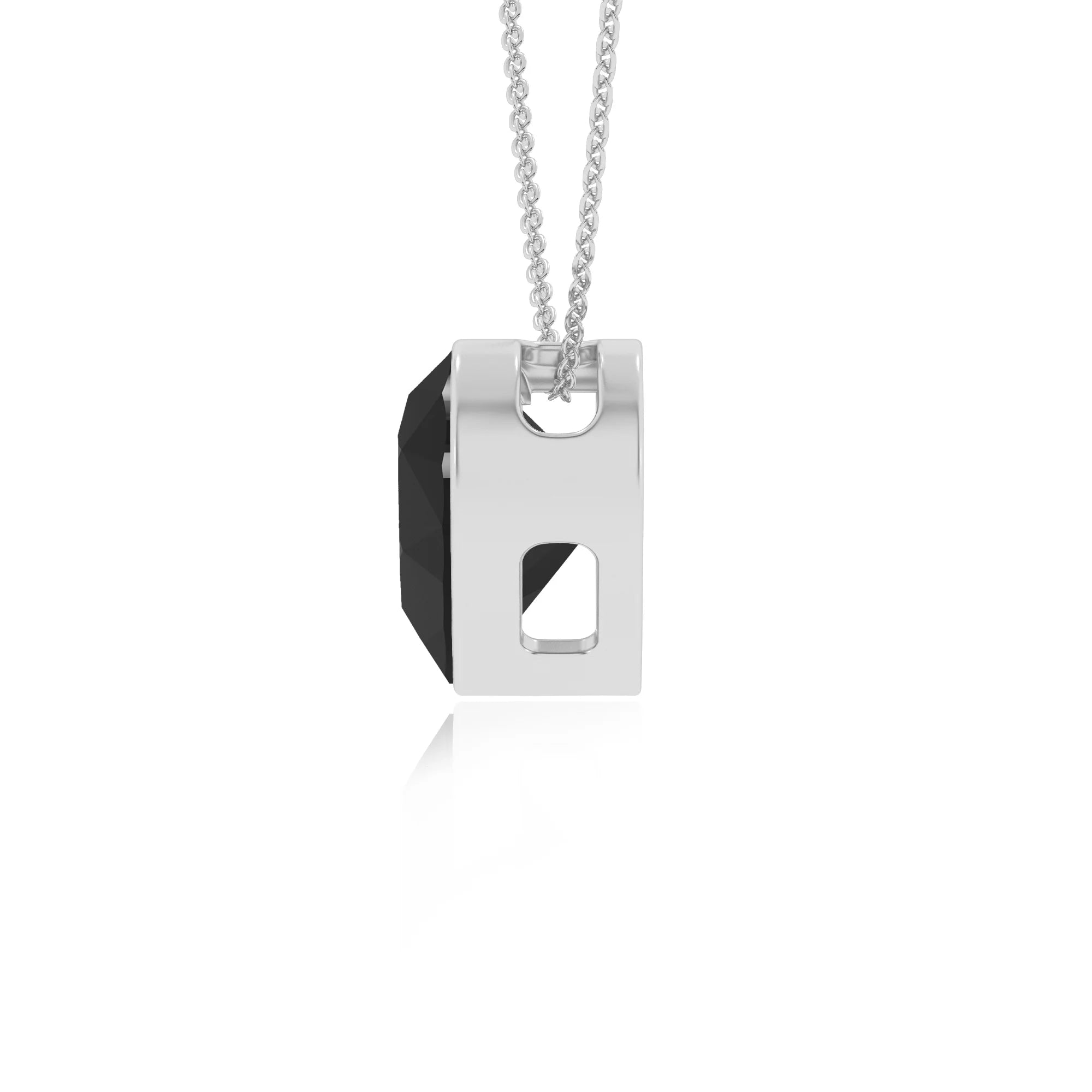 natural black-onyx heart solitaire necklaces in white gold 