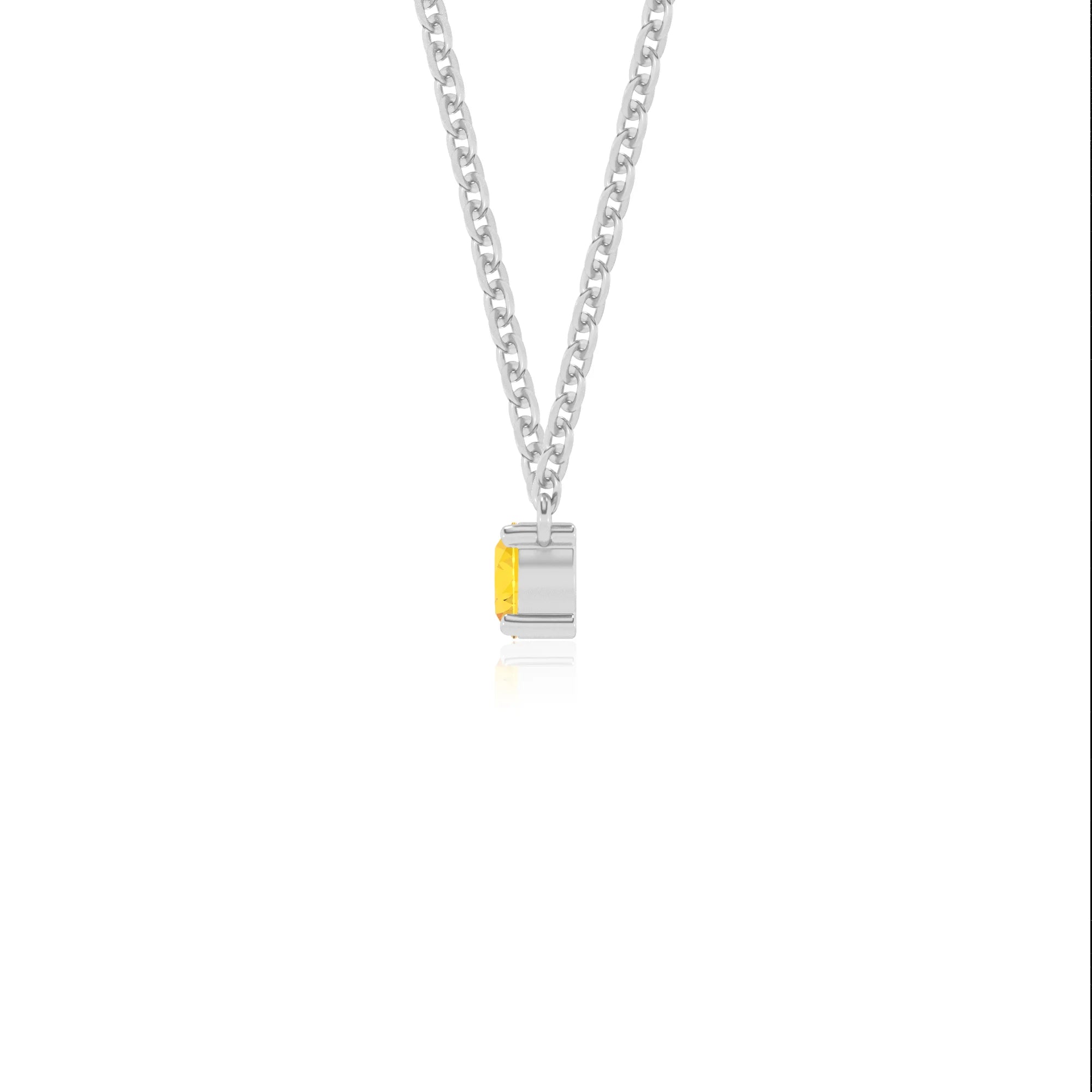 lab grown yellow-sapphire round bar v-bale necklaces in sterling silver 