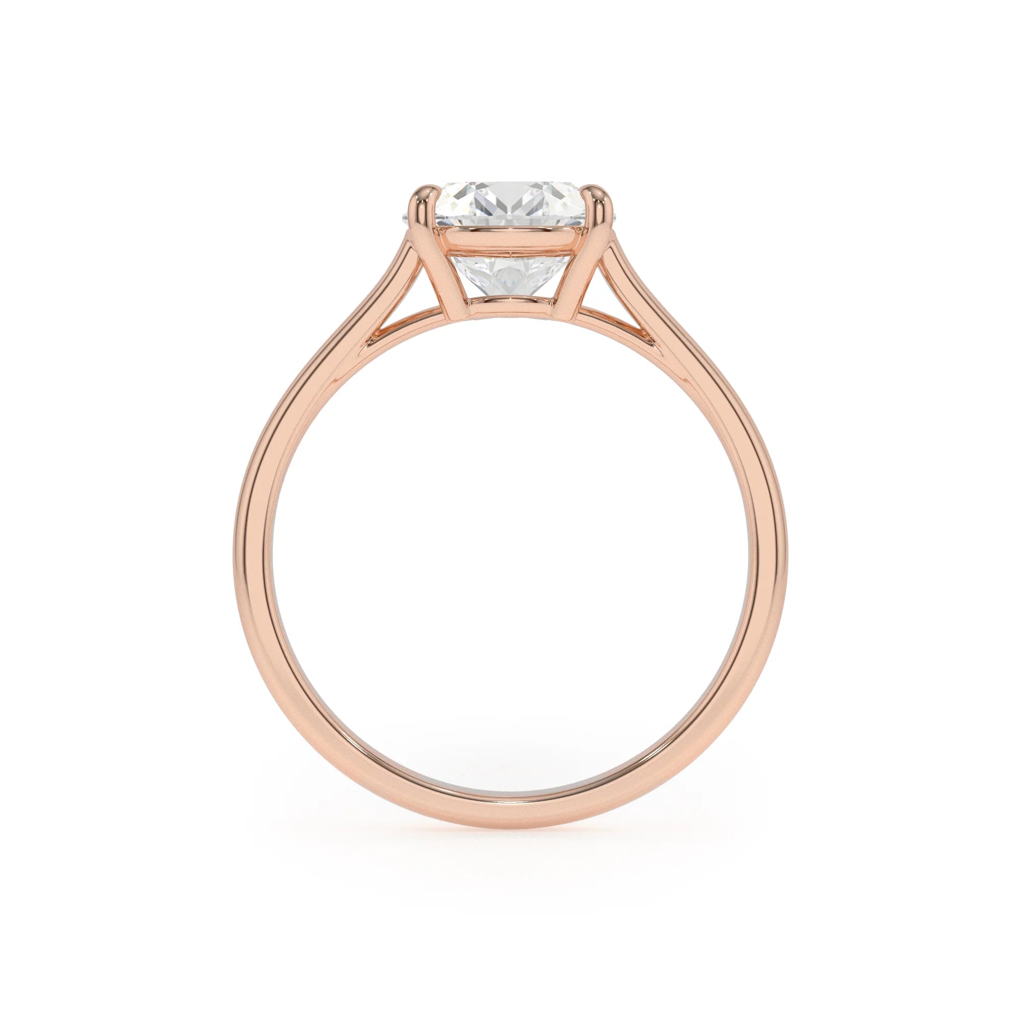 lab grown moissanite pear solitaire rings in rose gold 