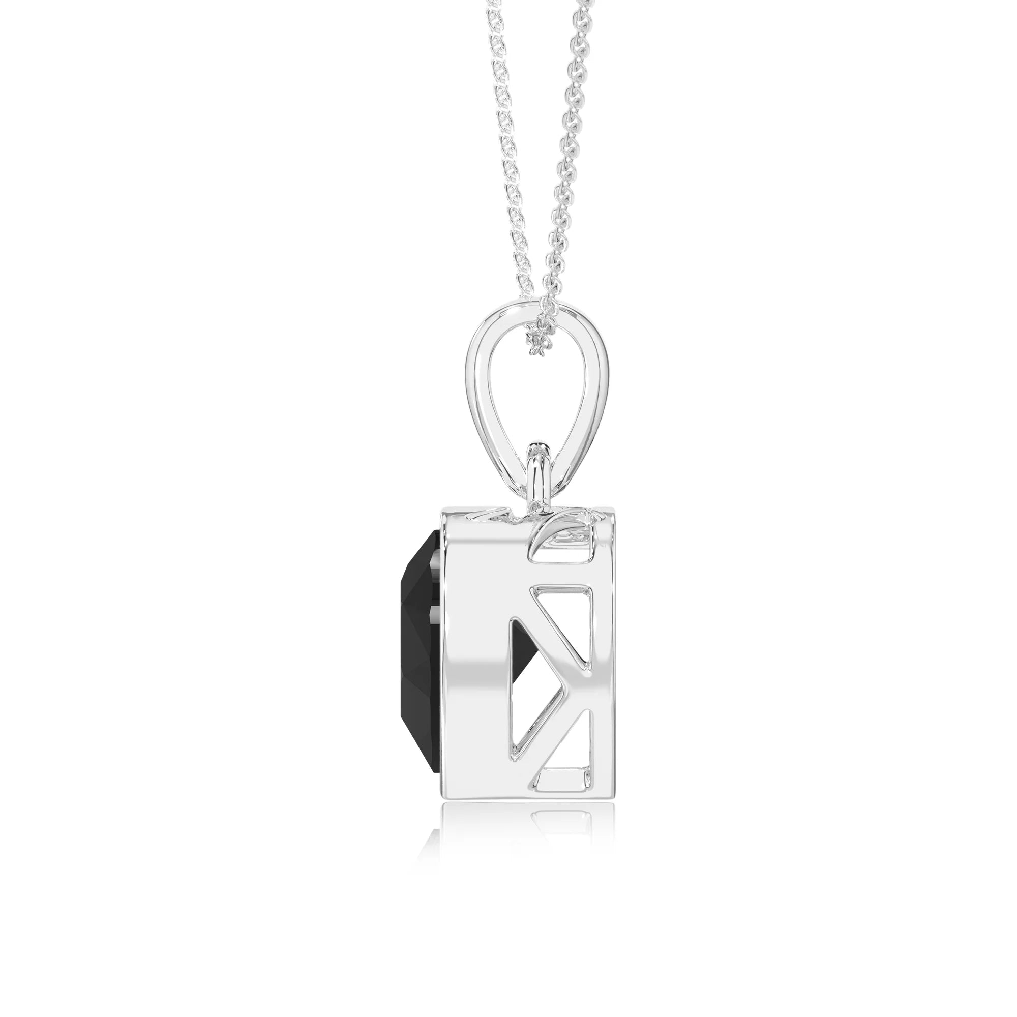 natural black-onyx heart solitaire necklaces in sterling silver 
